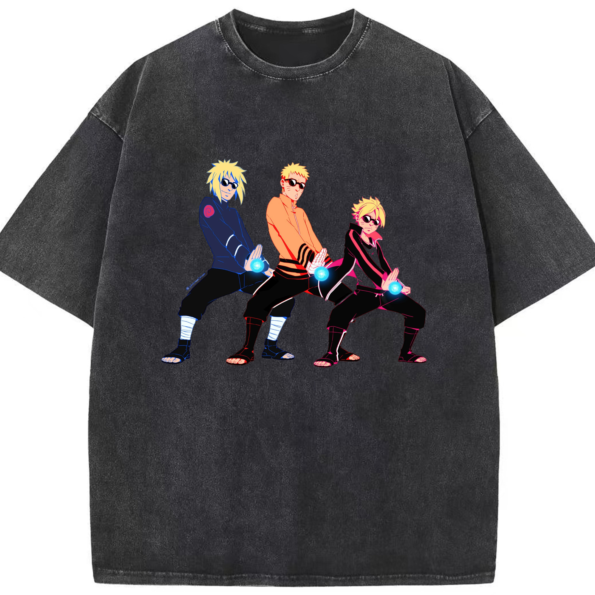 （画像用） NARUTO -ナルト- うずまき ナルト Uzumaki Naruto 綿100% ヴィンテージ風 半袖Tシャツ（フロントプリント）