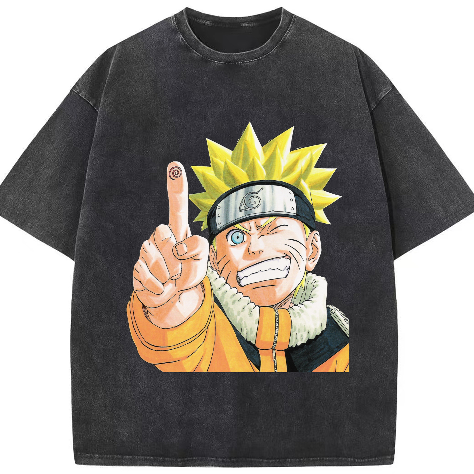 （画像用） NARUTO -ナルト- うずまき ナルト Uzumaki Naruto 綿100% ヴィンテージ風 半袖Tシャツ（フロントプリント）