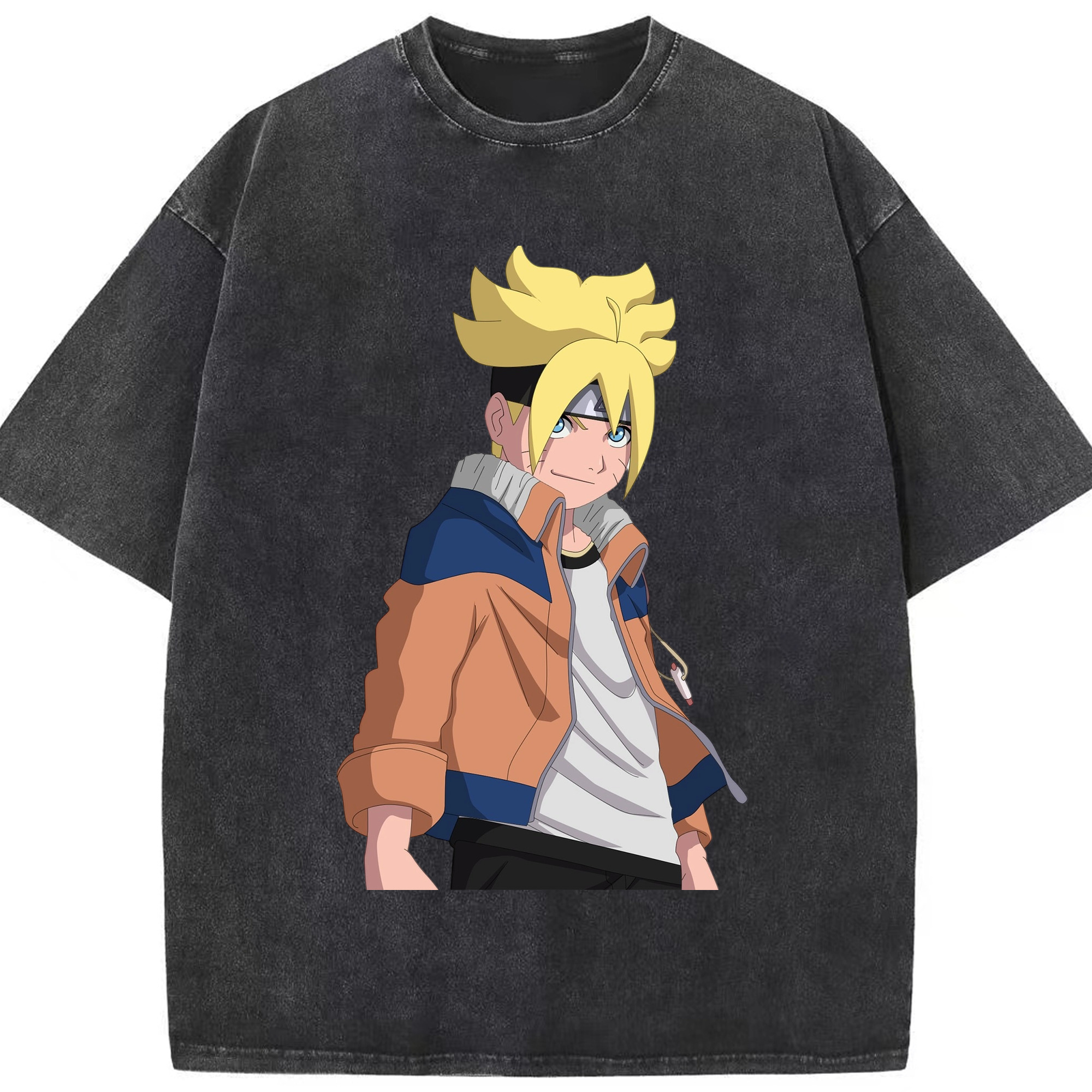 （画像用） NARUTO -ナルト- うずまき ナルト Uzumaki Naruto 綿100% ヴィンテージ風 半袖Tシャツ（フロントプリント）