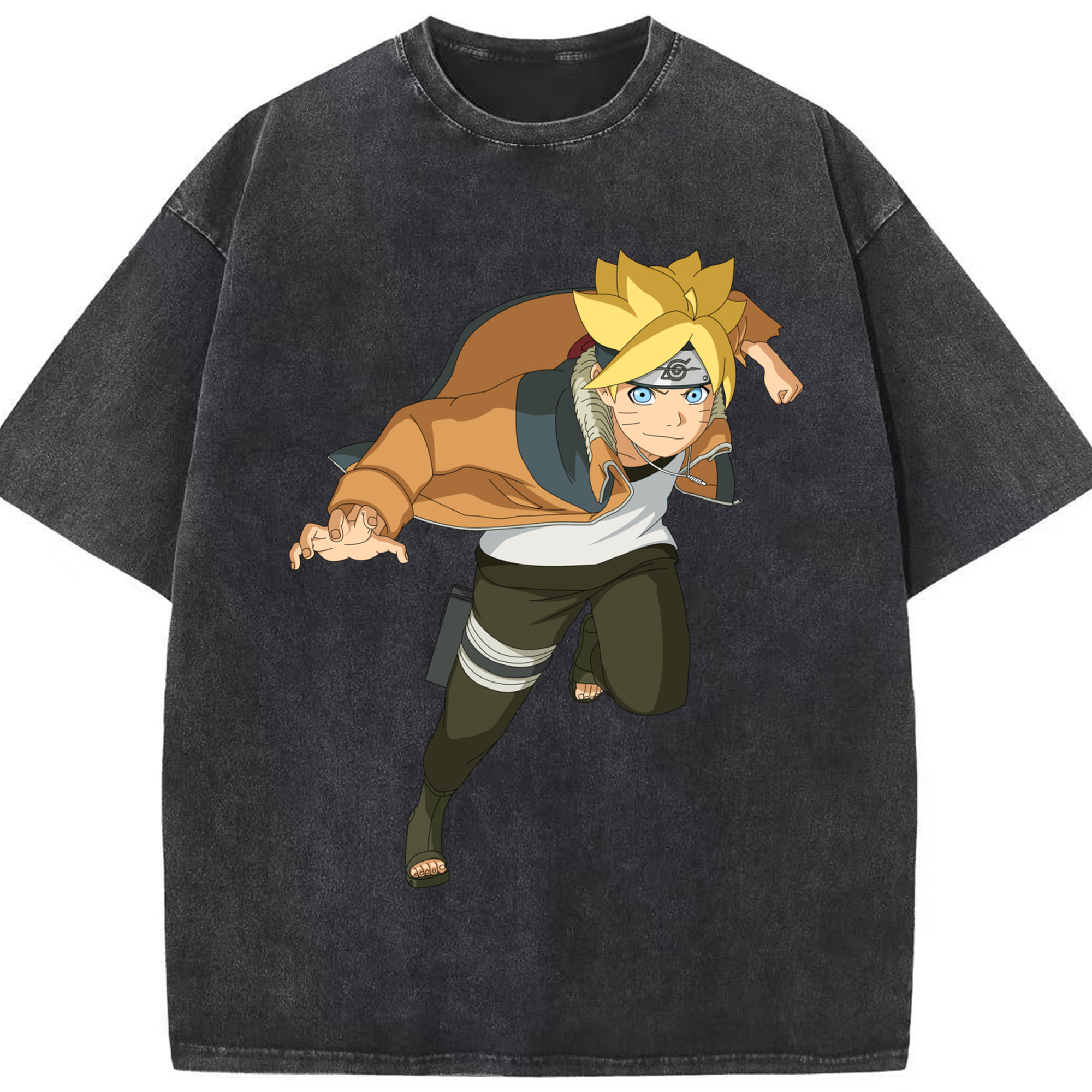 （画像用） NARUTO -ナルト- うずまき ナルト Uzumaki Naruto 綿100% ヴィンテージ風 半袖Tシャツ（フロントプリント）