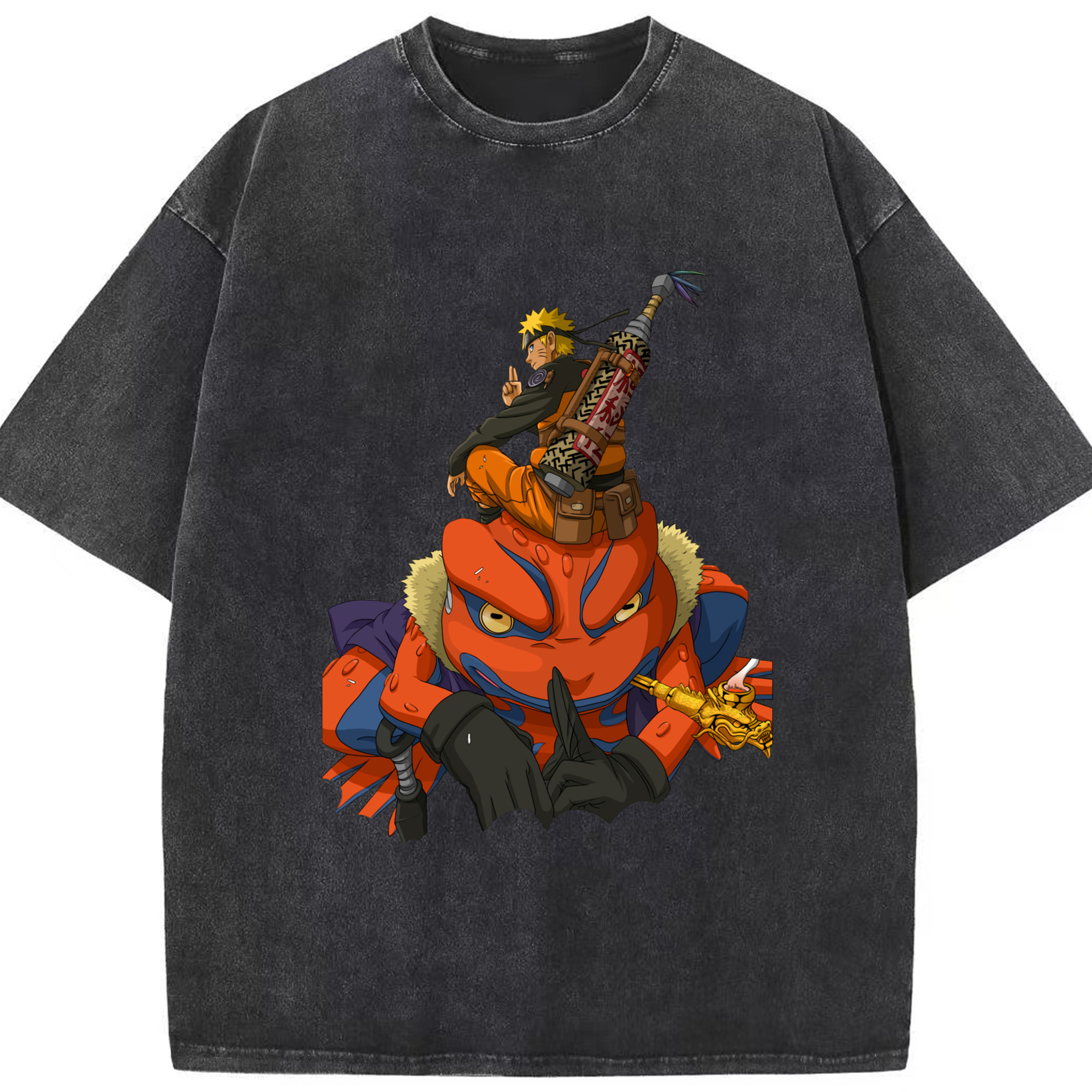 （画像用） NARUTO -ナルト- うずまき ナルト Uzumaki Naruto 綿100% ヴィンテージ風 半袖Tシャツ（フロントプリント）