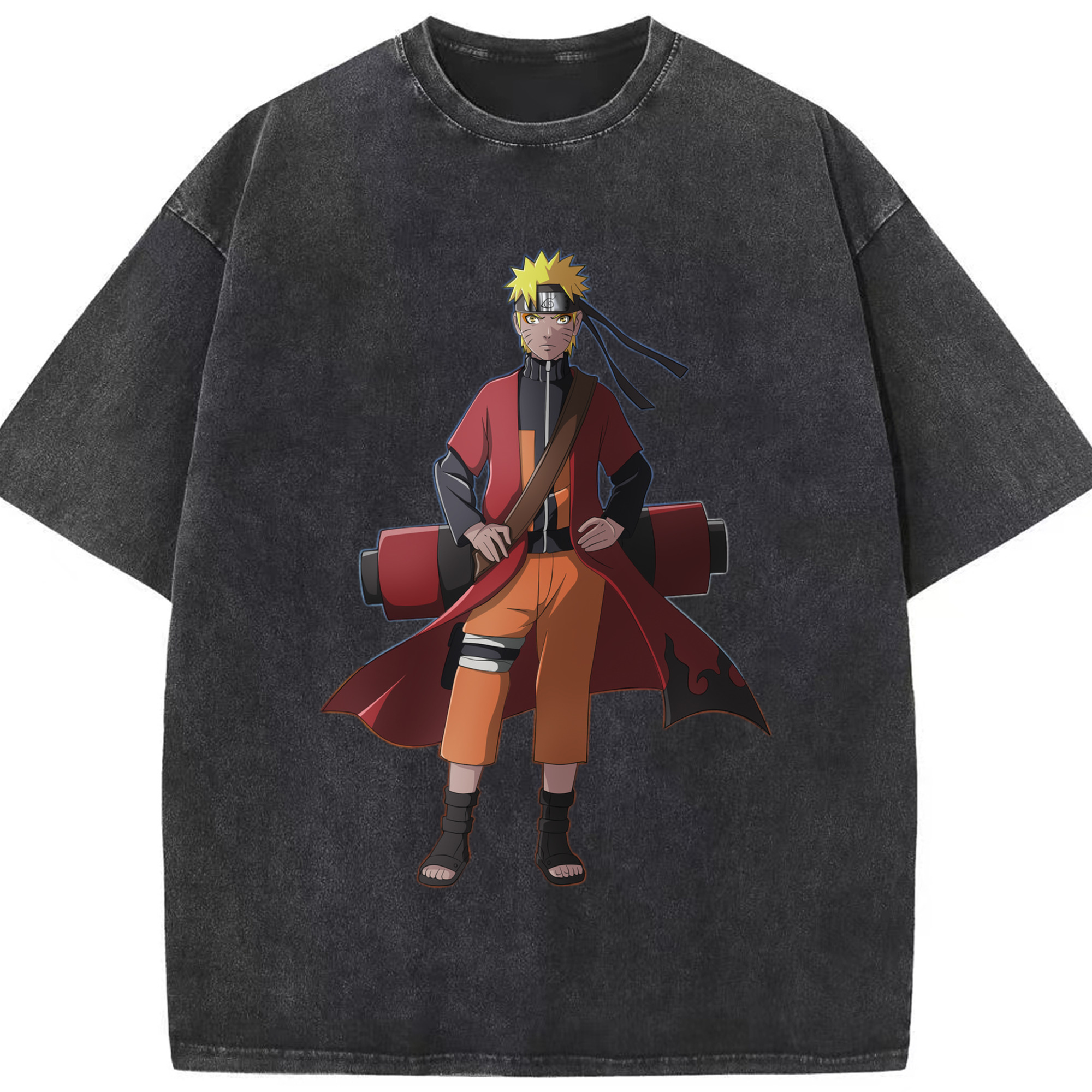 （画像用） NARUTO -ナルト- うずまき ナルト Uzumaki Naruto 綿100% ヴィンテージ風 半袖Tシャツ（フロントプリント）