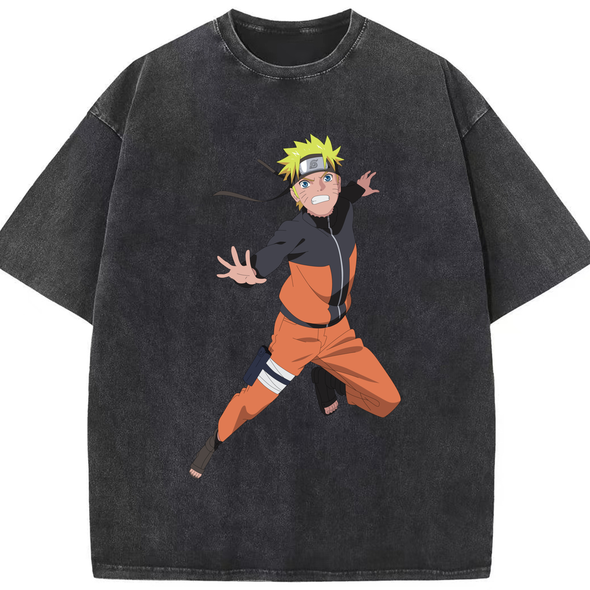 （画像用） NARUTO -ナルト- うずまき ナルト Uzumaki Naruto 綿100% ヴィンテージ風 半袖Tシャツ（フロントプリント）
