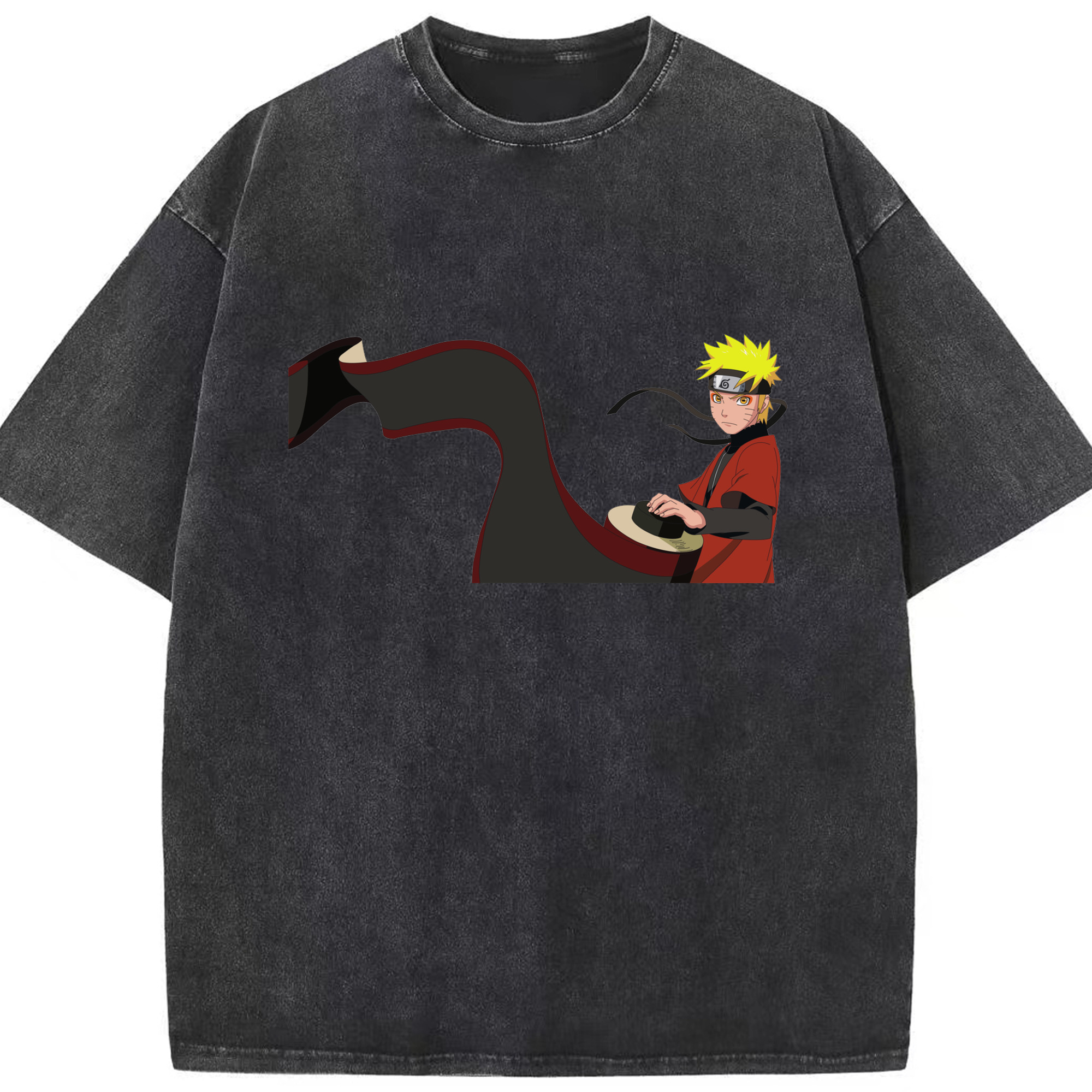 （画像用） NARUTO -ナルト- うずまき ナルト Uzumaki Naruto 綿100% ヴィンテージ風 半袖Tシャツ（フロントプリント）