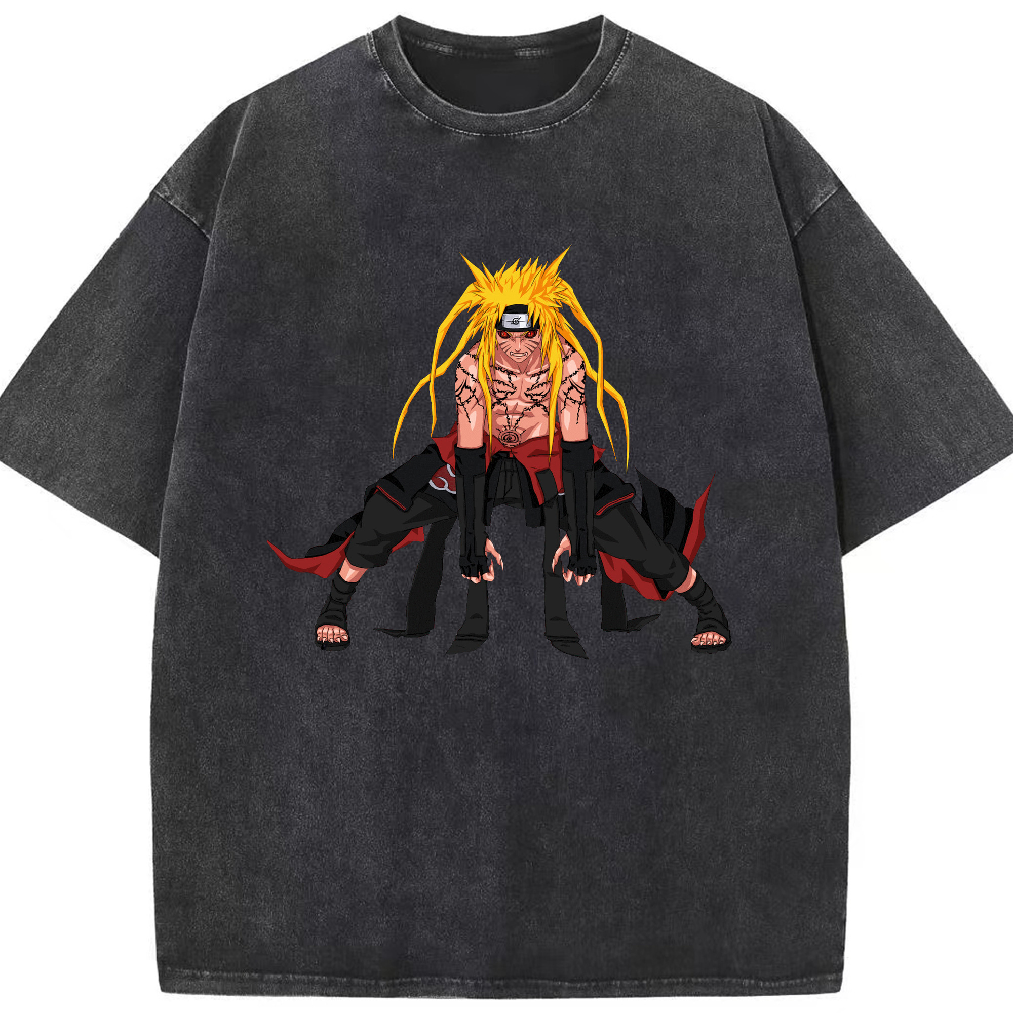 （画像用） NARUTO -ナルト- うずまき ナルト Uzumaki Naruto 綿100% ヴィンテージ風 半袖Tシャツ（フロントプリント）