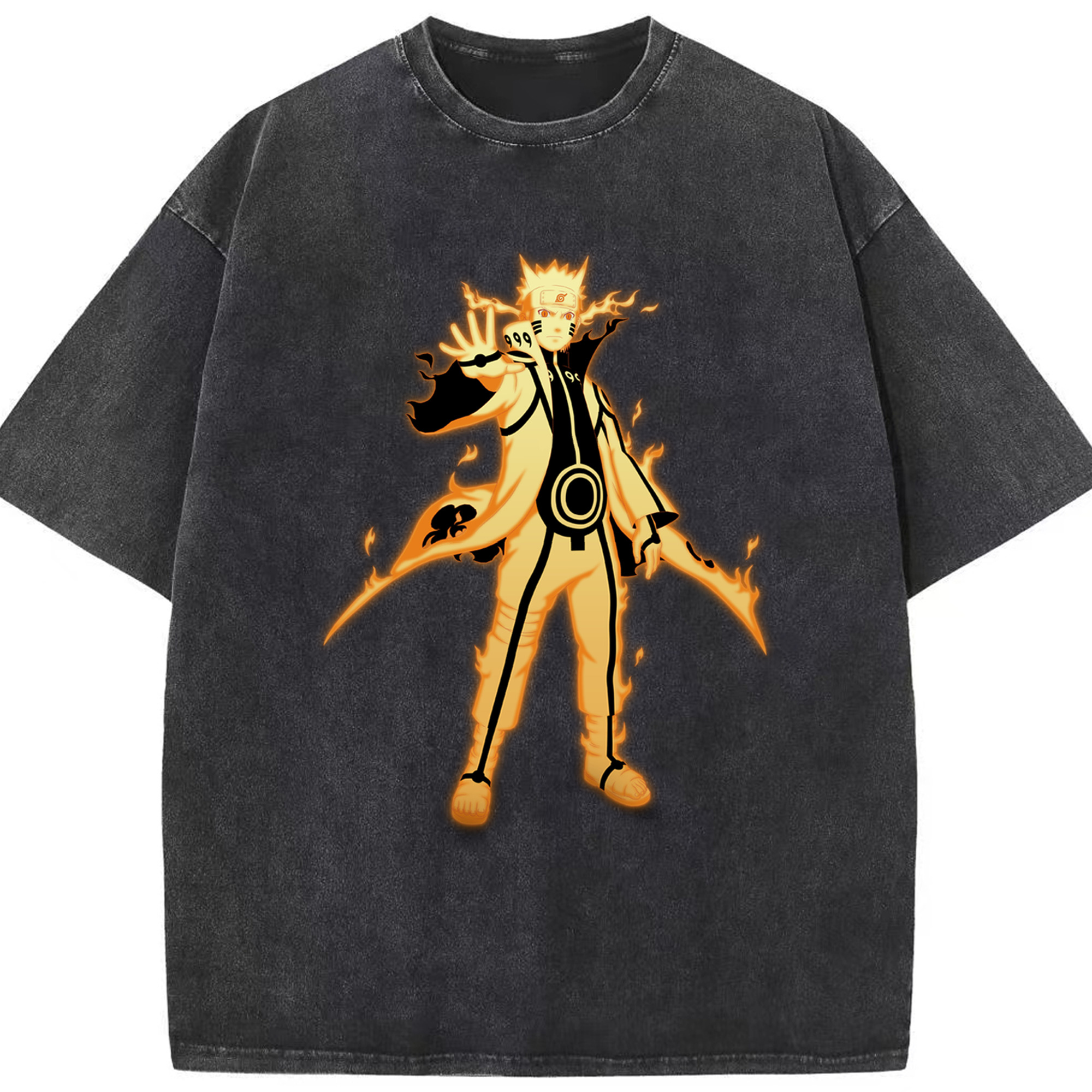 （画像用） NARUTO -ナルト- うずまき ナルト Uzumaki Naruto 綿100% ヴィンテージ風 半袖Tシャツ（フロントプリント）