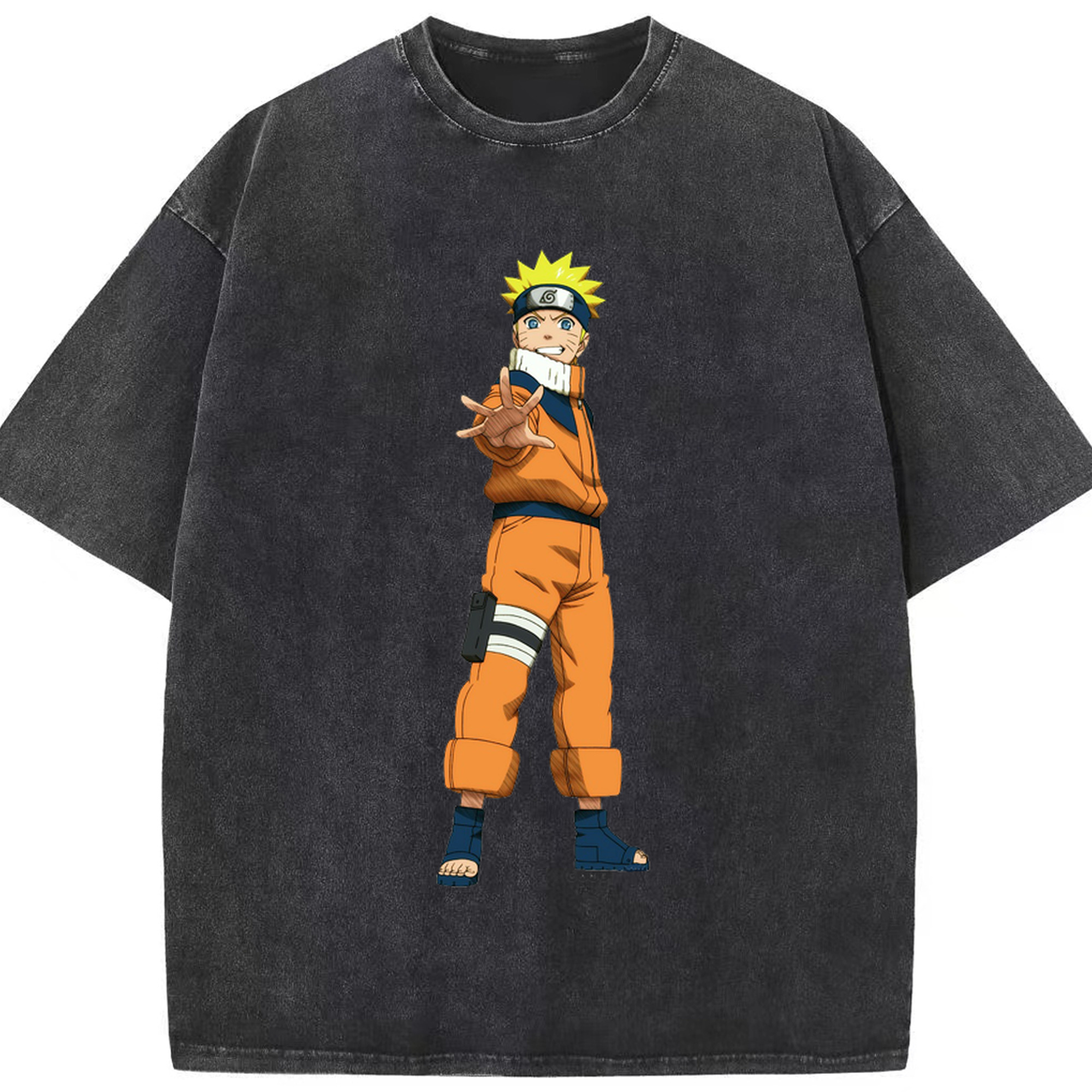 （画像用） NARUTO -ナルト- うずまき ナルト Uzumaki Naruto 綿100% ヴィンテージ風 半袖Tシャツ（フロントプリント）