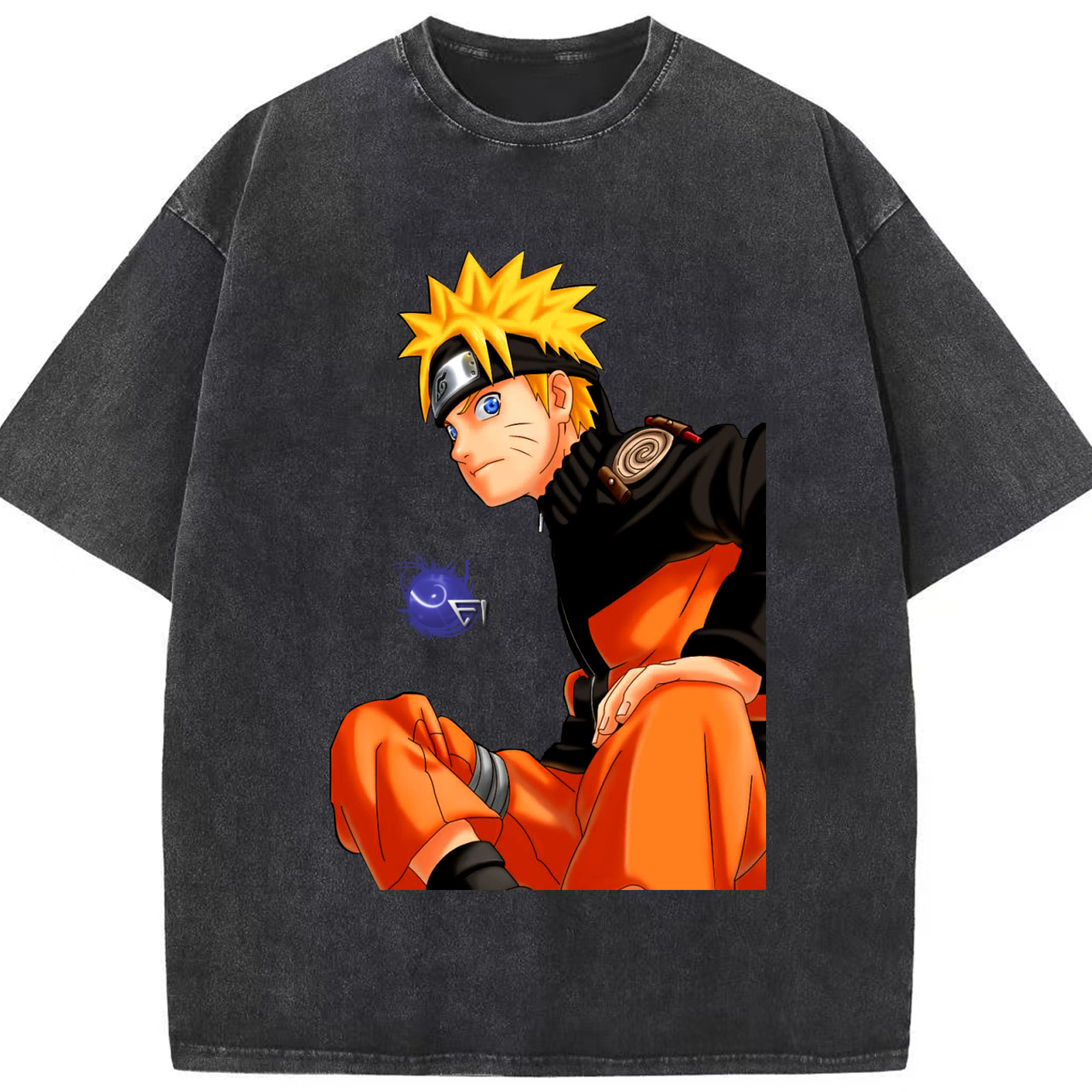 （画像用） NARUTO -ナルト- うずまき ナルト Uzumaki Naruto 綿100% ヴィンテージ風 半袖Tシャツ（フロントプリント）