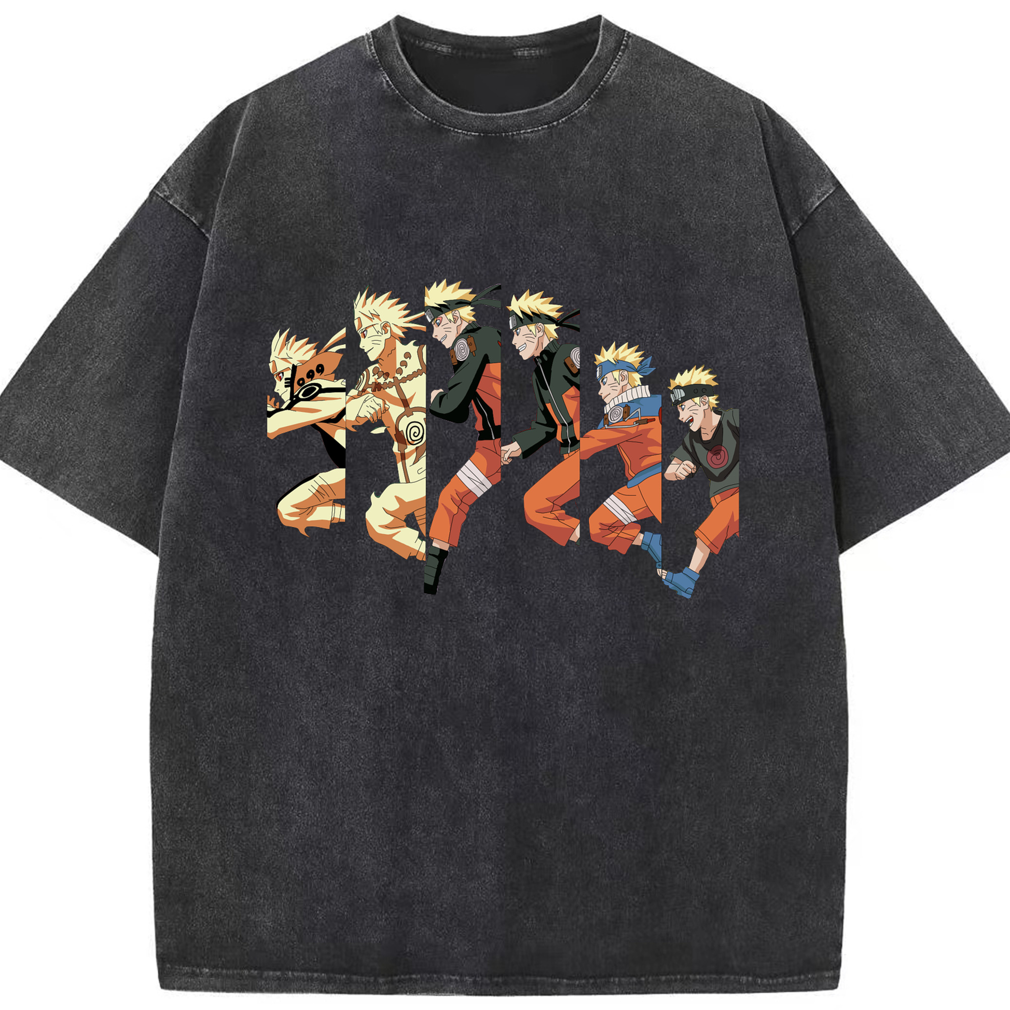 （画像用） NARUTO -ナルト- うずまき ナルト Uzumaki Naruto 綿100% ヴィンテージ風 半袖Tシャツ（フロントプリント）