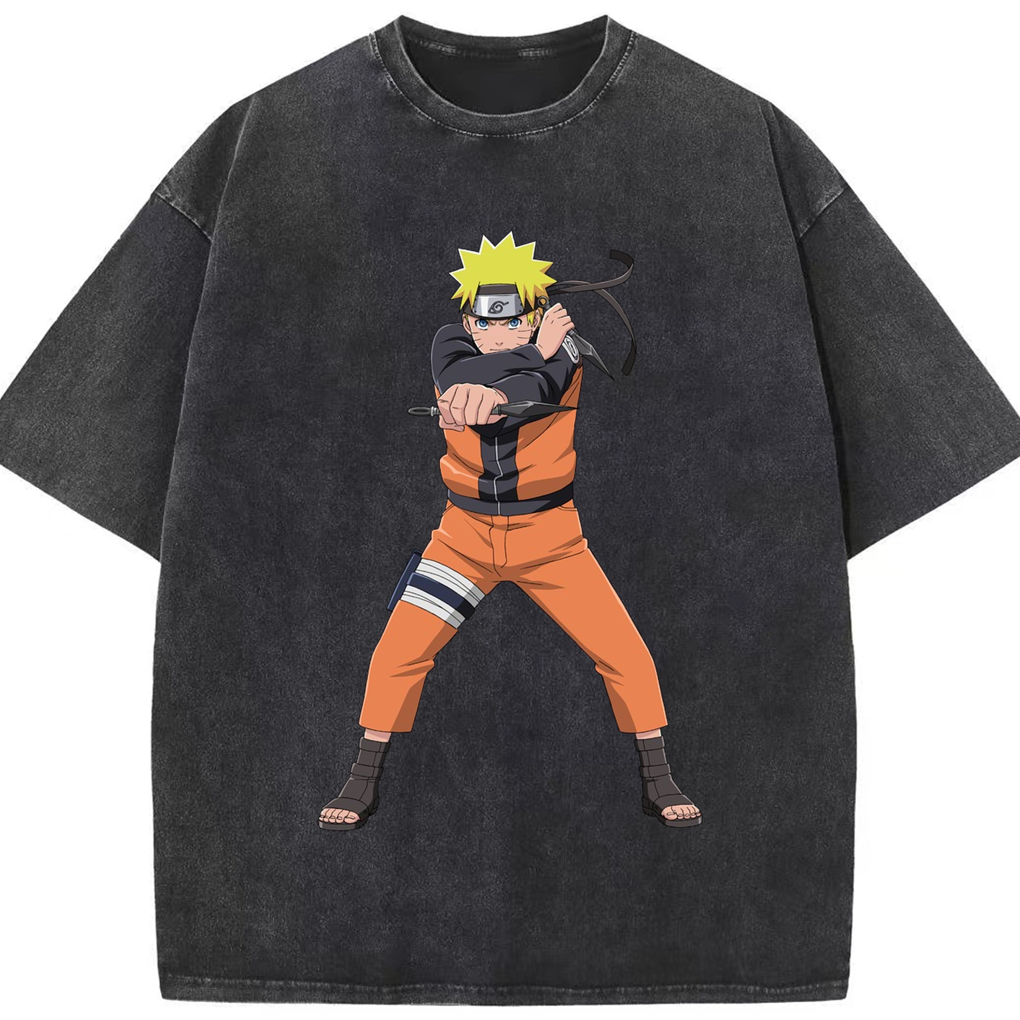 （画像用） NARUTO -ナルト- うずまき ナルト Uzumaki Naruto 綿100% ヴィンテージ風 半袖Tシャツ（フロントプリント）