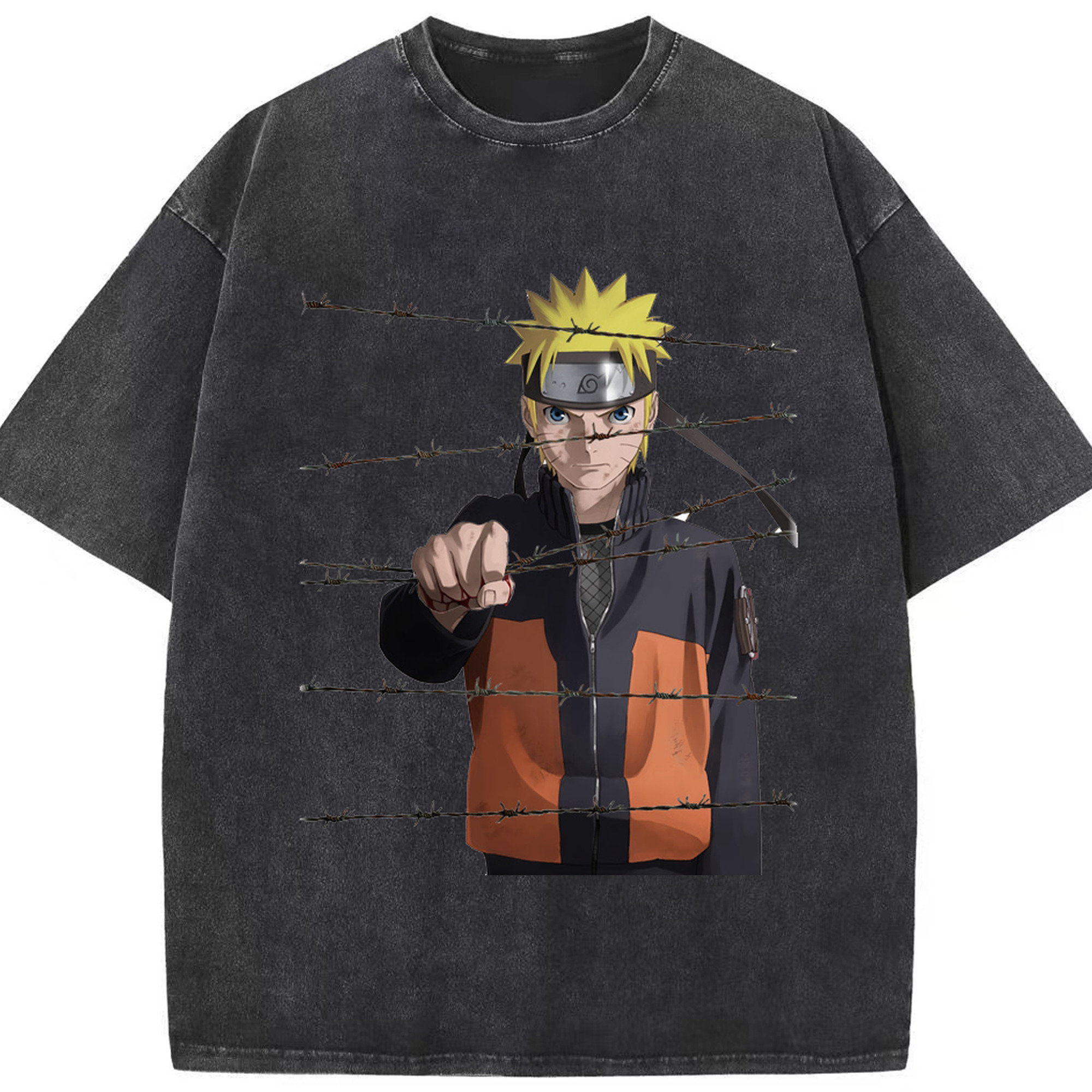 （画像用） NARUTO -ナルト- うずまき ナルト Uzumaki Naruto 綿100% ヴィンテージ風 半袖Tシャツ（フロントプリント）