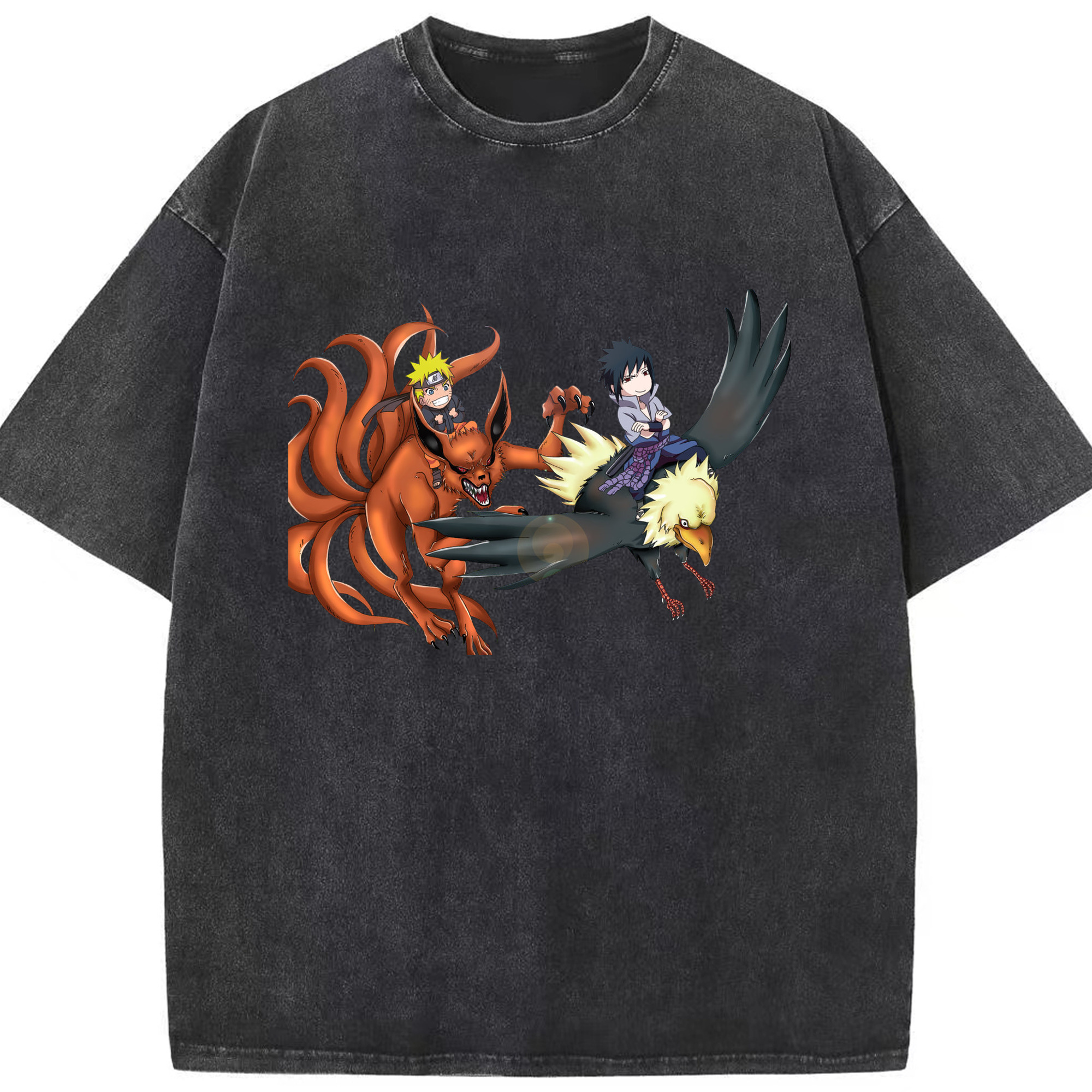 （画像用） NARUTO -ナルト- うずまき ナルト Uzumaki Naruto 綿100% ヴィンテージ風 半袖Tシャツ（フロントプリント）