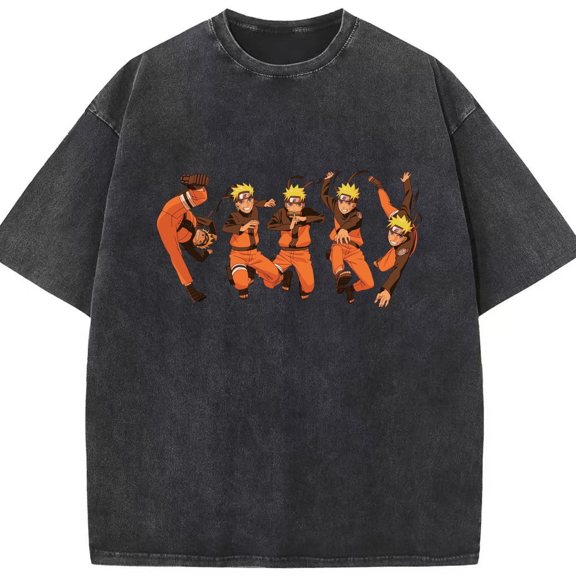 （画像用） NARUTO -ナルト- うずまき ナルト Uzumaki Naruto 綿100% ヴィンテージ風 半袖Tシャツ（フロントプリント）