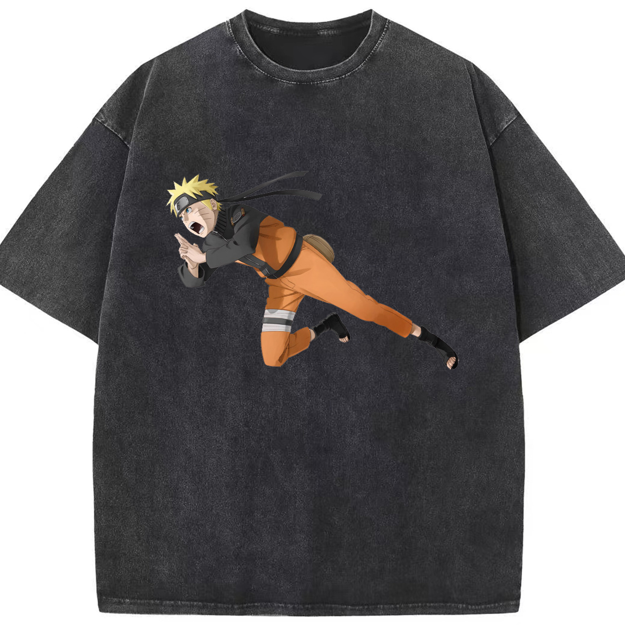 （画像用） NARUTO -ナルト- うずまき ナルト Uzumaki Naruto 綿100% ヴィンテージ風 半袖Tシャツ（フロントプリント）