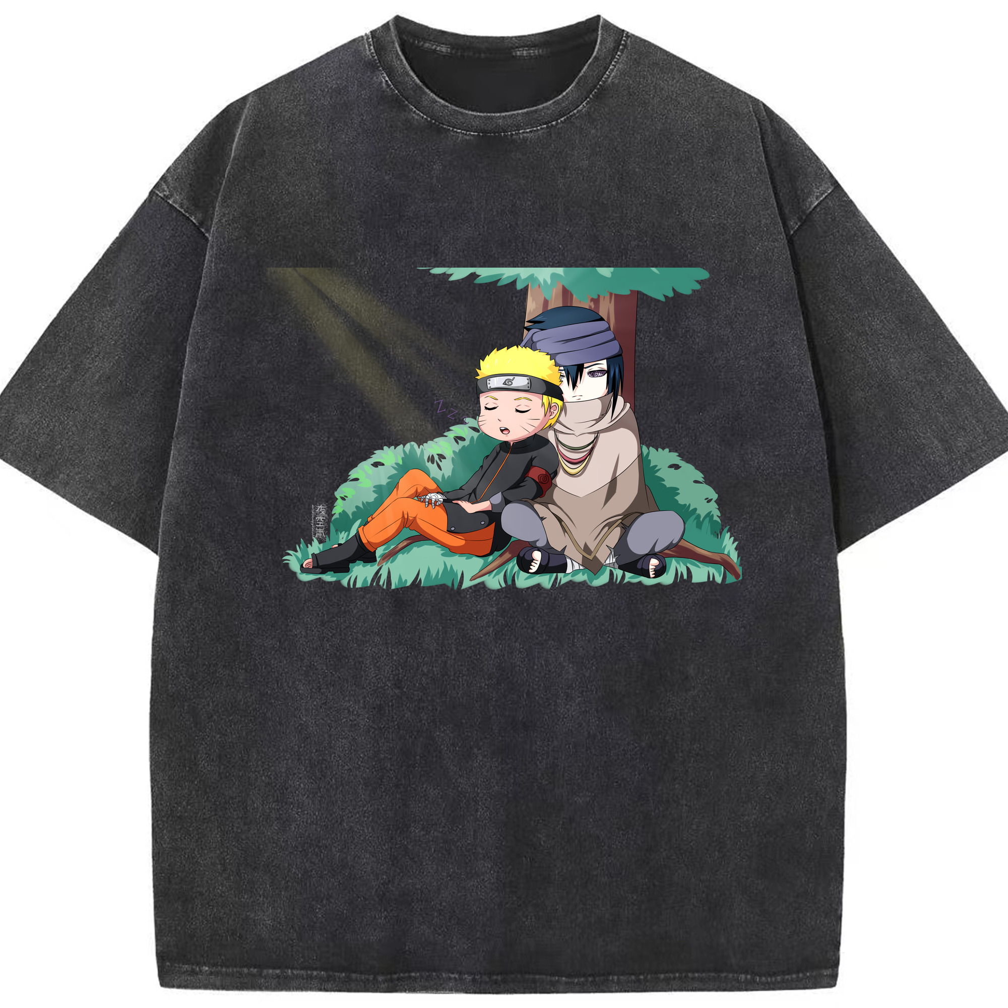 （画像用） NARUTO -ナルト- うずまき ナルト Uzumaki Naruto 綿100% ヴィンテージ風 半袖Tシャツ（フロントプリント）