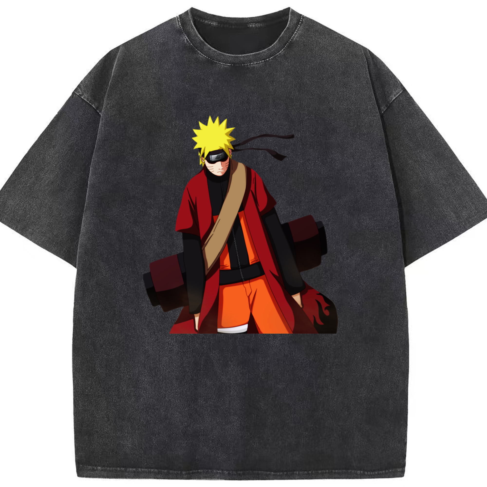 （画像用） NARUTO -ナルト- うずまき ナルト Uzumaki Naruto 綿100% ヴィンテージ風 半袖Tシャツ（フロントプリント）