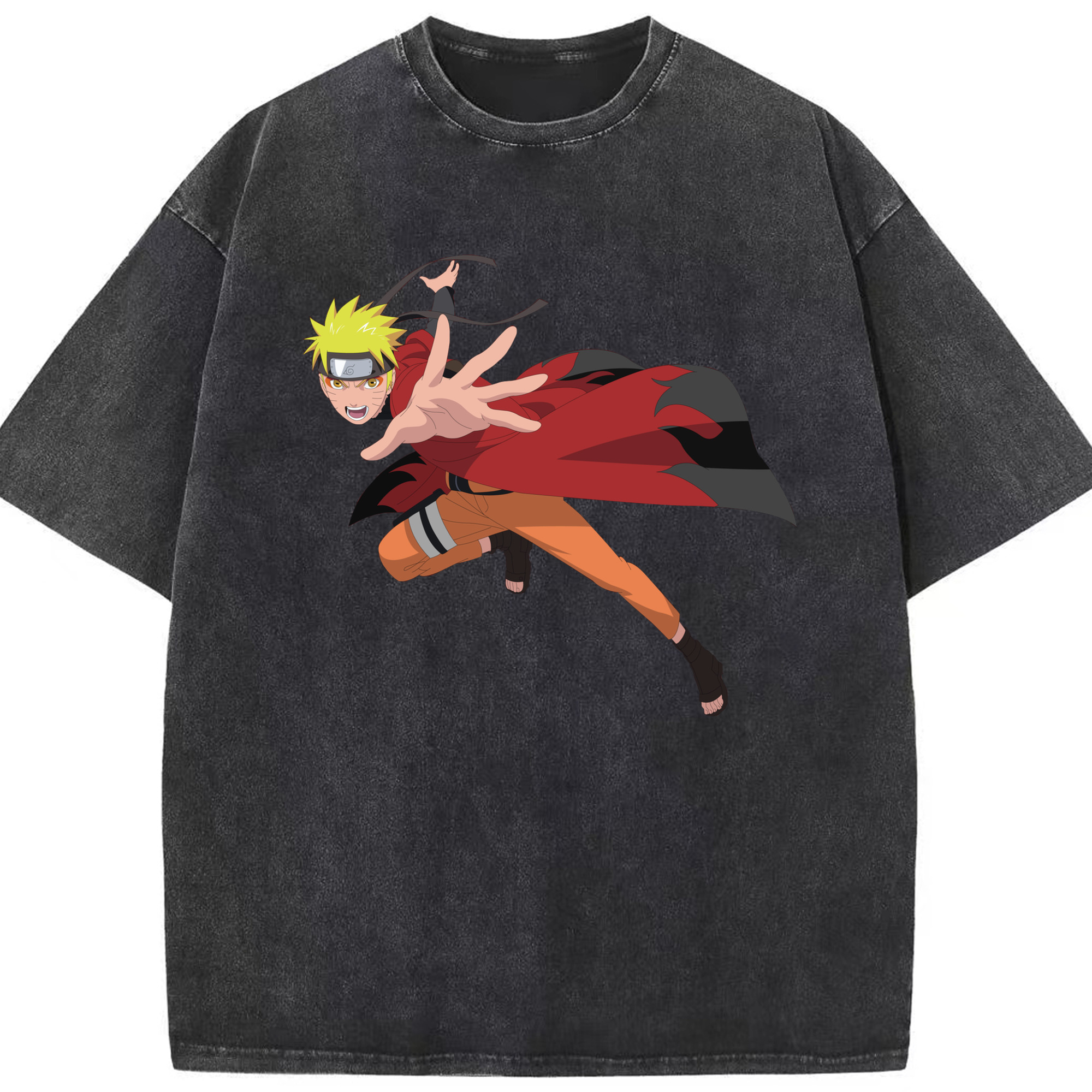 （画像用） NARUTO -ナルト- うずまき ナルト Uzumaki Naruto 綿100% ヴィンテージ風 半袖Tシャツ（フロントプリント）