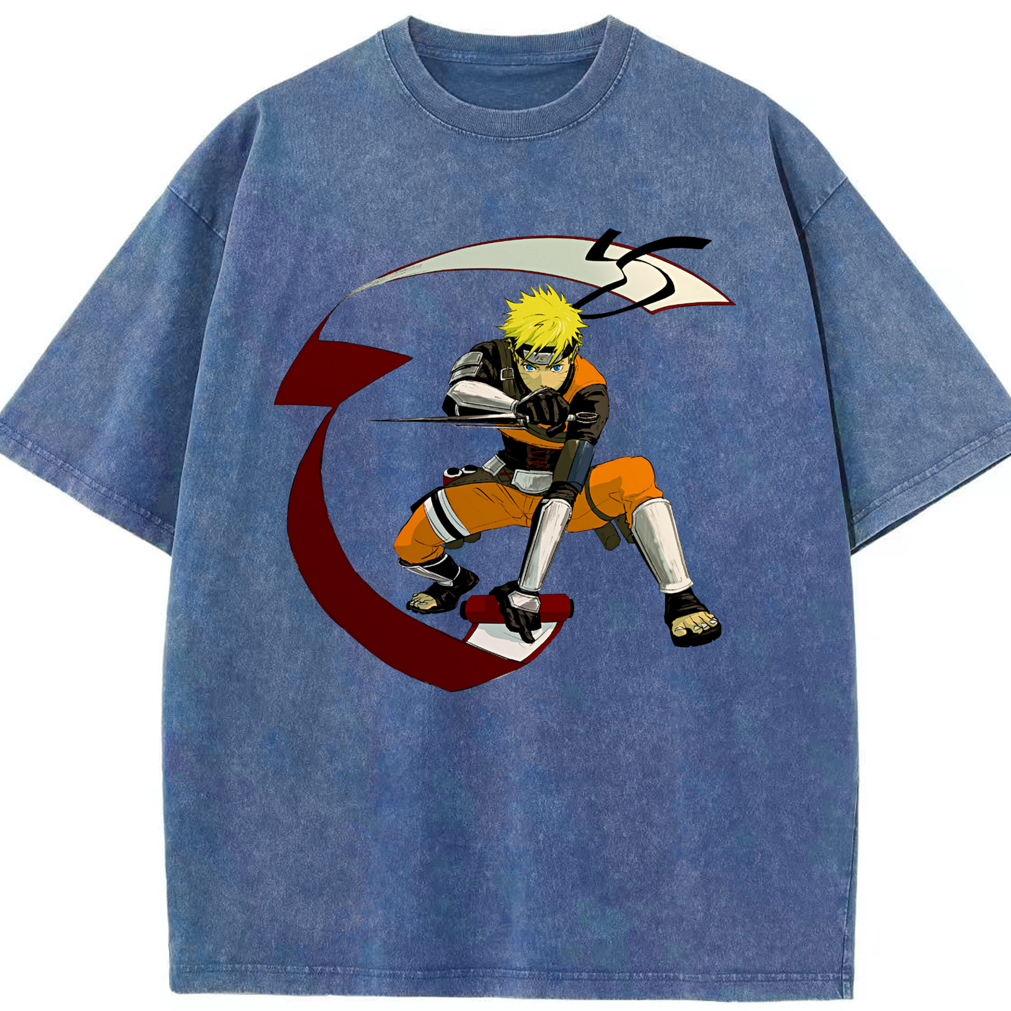 （画像用） NARUTO -ナルト- うずまき ナルト Uzumaki Naruto 綿100% ヴィンテージ風 半袖Tシャツ（フロントプリント）