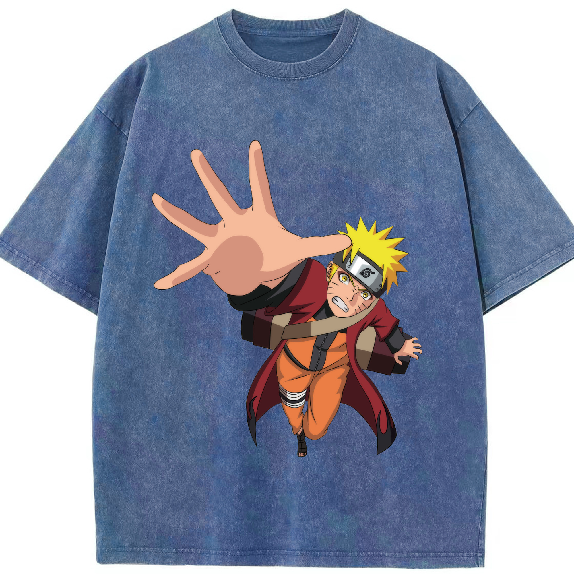 （画像用） NARUTO -ナルト- うずまき ナルト Uzumaki Naruto 綿100% ヴィンテージ風 半袖Tシャツ（フロントプリント）