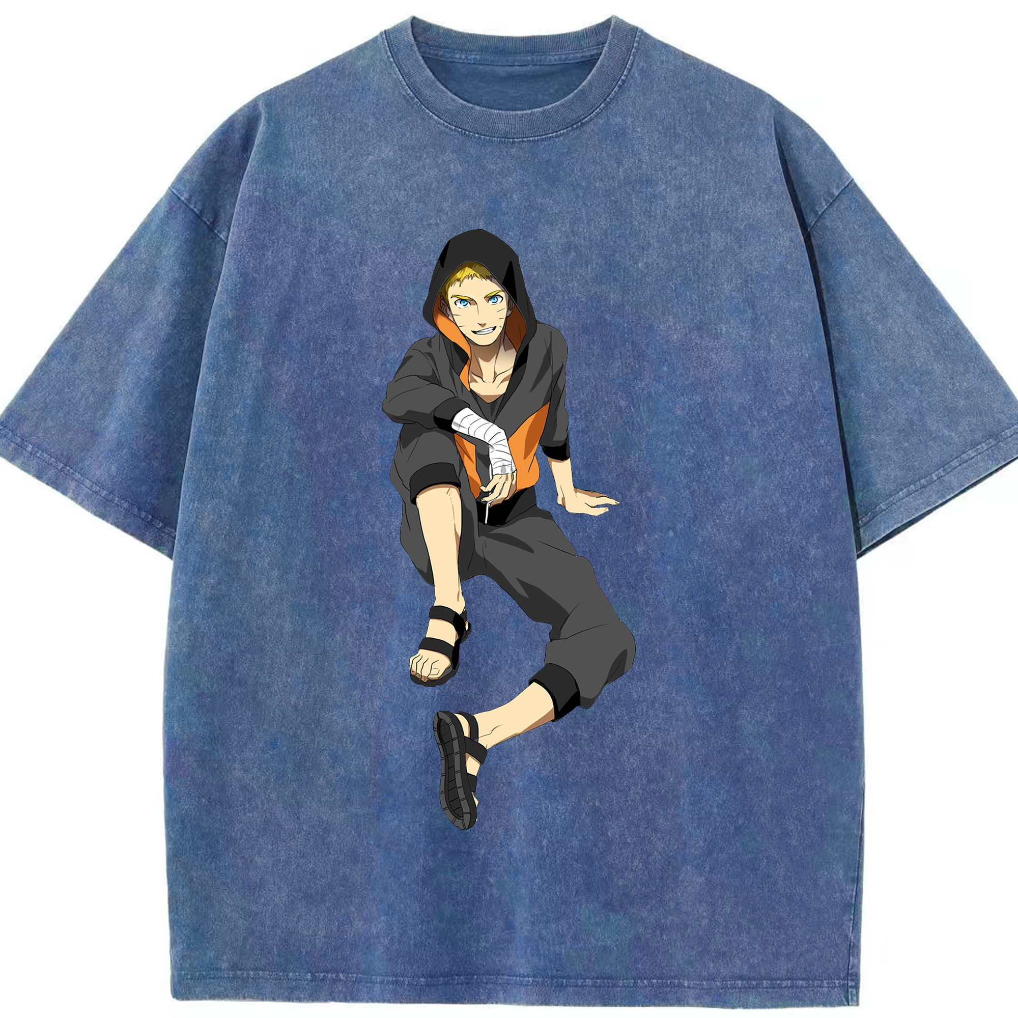 （画像用） NARUTO -ナルト- うずまき ナルト Uzumaki Naruto 綿100% ヴィンテージ風 半袖Tシャツ（フロントプリント）