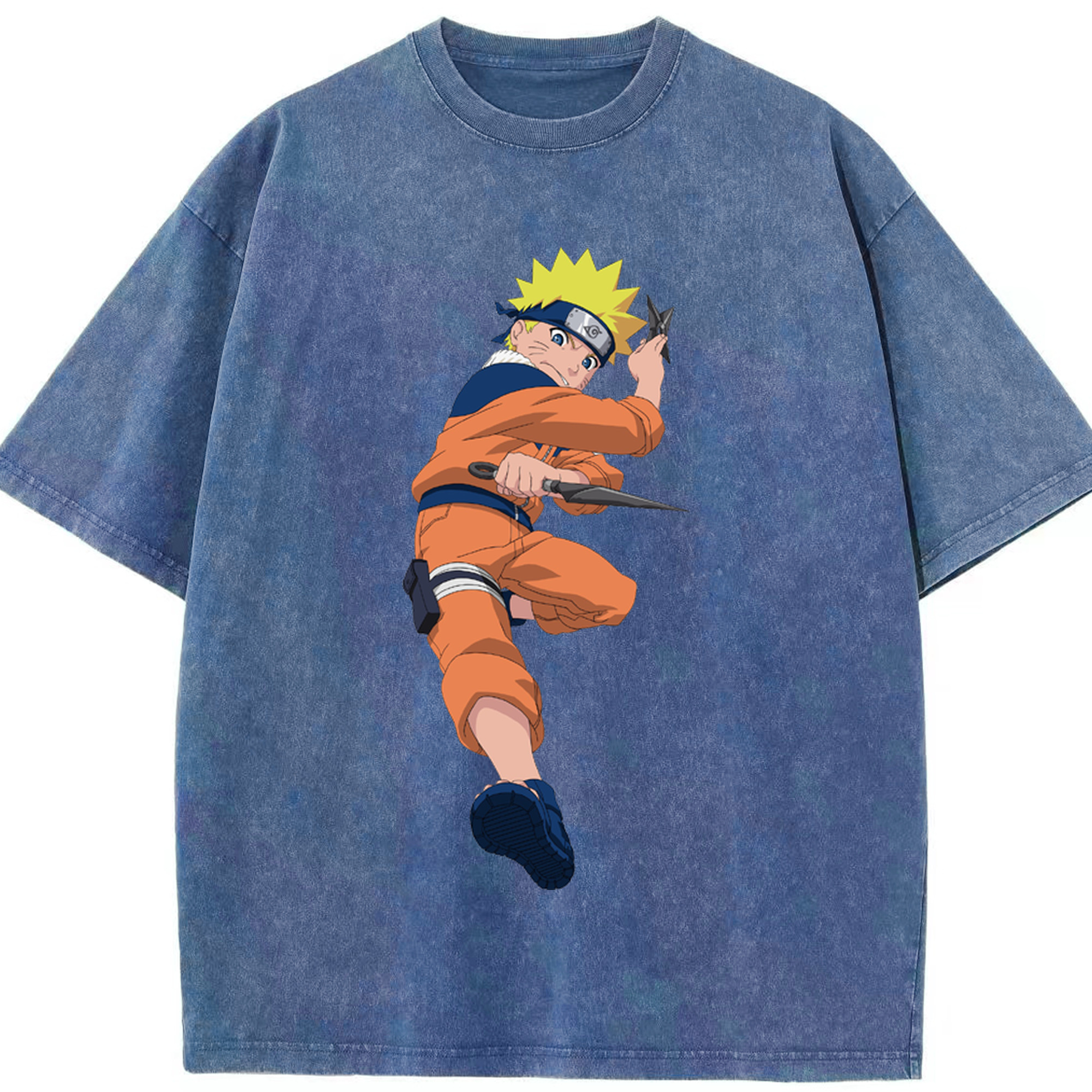 （画像用） NARUTO -ナルト- うずまき ナルト Uzumaki Naruto 綿100% ヴィンテージ風 半袖Tシャツ（フロントプリント）