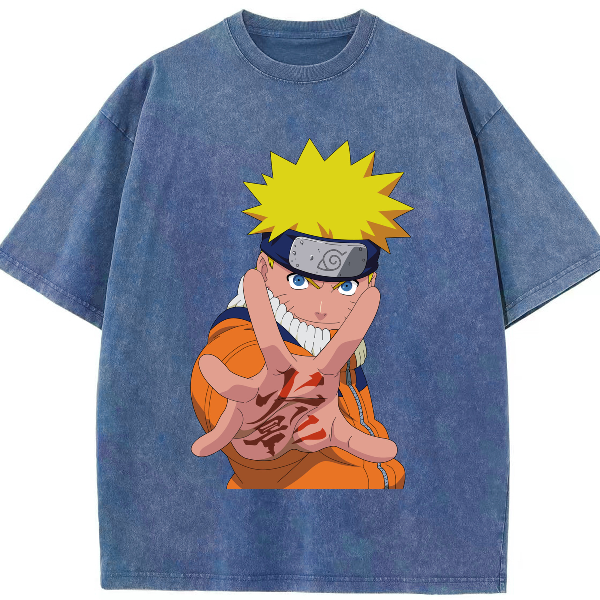 （画像用） NARUTO -ナルト- うずまき ナルト Uzumaki Naruto 綿100% ヴィンテージ風 半袖Tシャツ（フロントプリント）