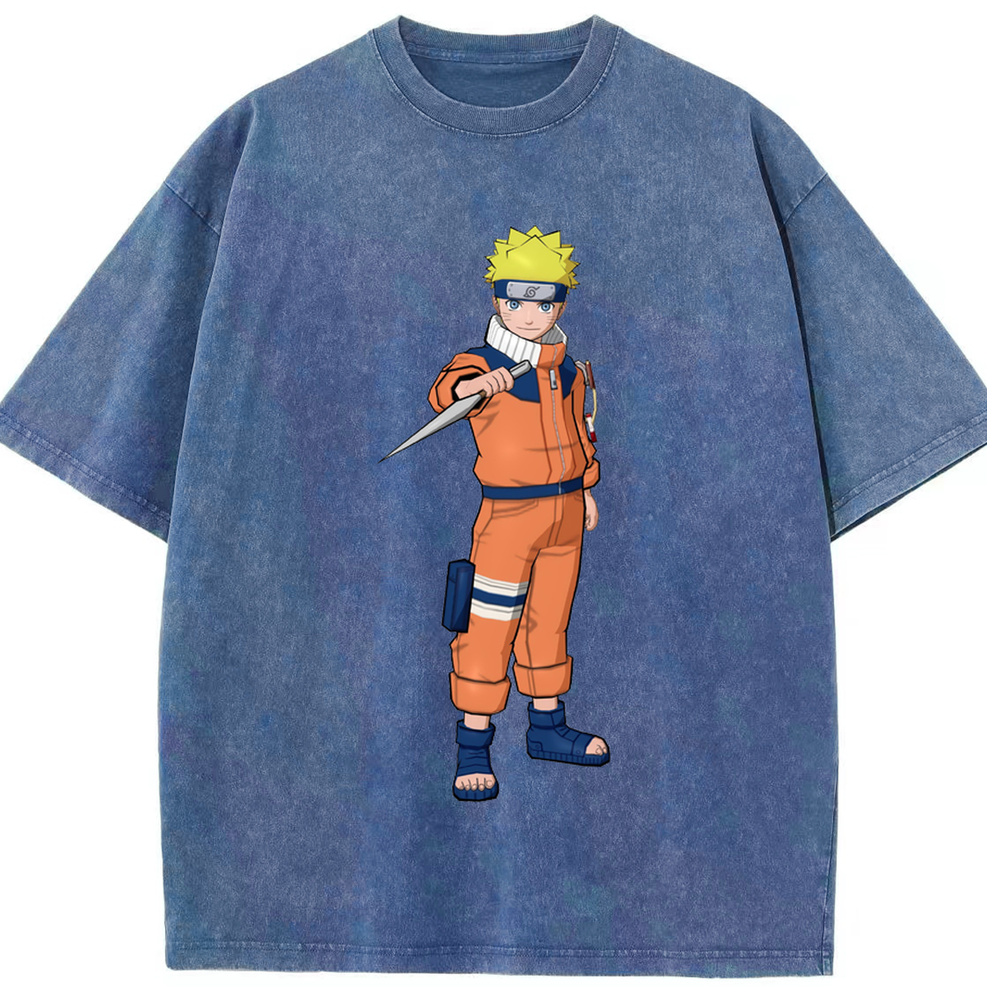 （画像用） NARUTO -ナルト- うずまき ナルト Uzumaki Naruto 綿100% ヴィンテージ風 半袖Tシャツ（フロントプリント）