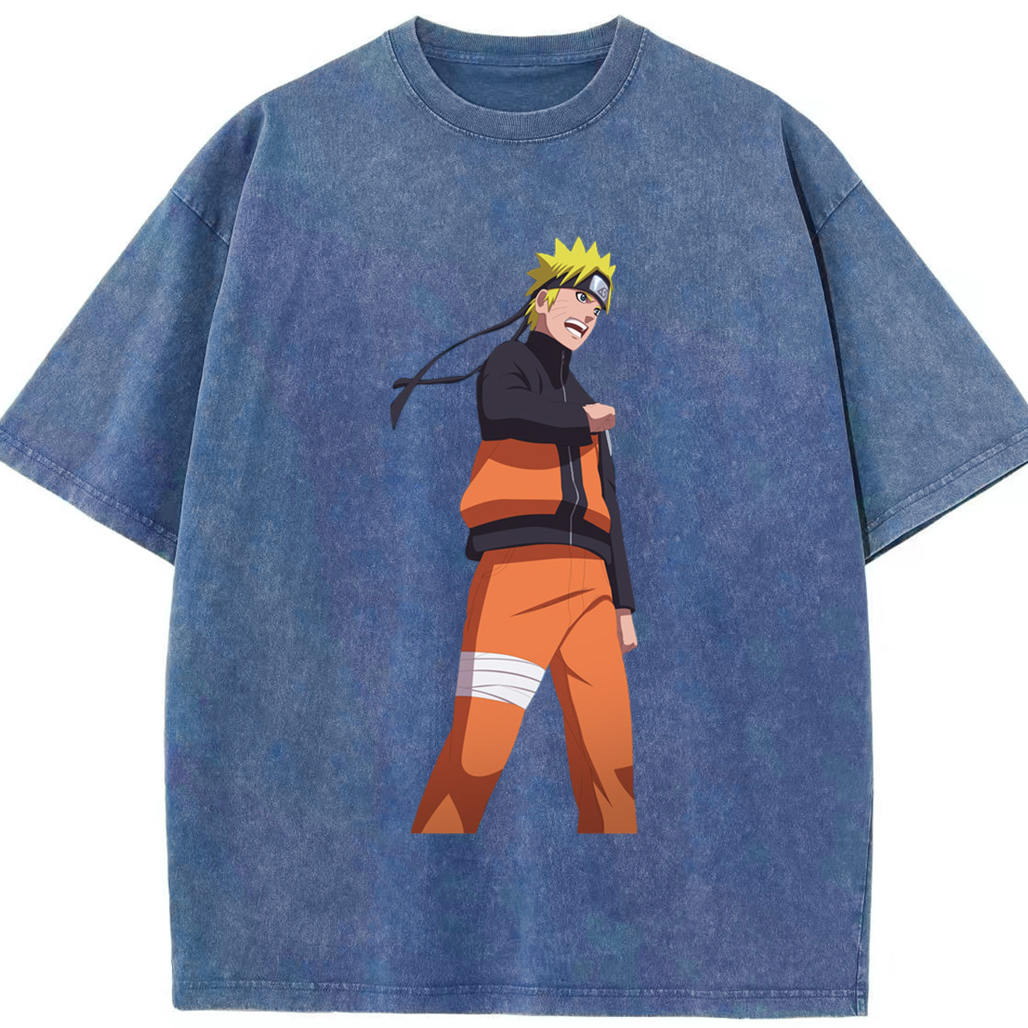 （画像用） NARUTO -ナルト- うずまき ナルト Uzumaki Naruto 綿100% ヴィンテージ風 半袖Tシャツ（フロントプリント）