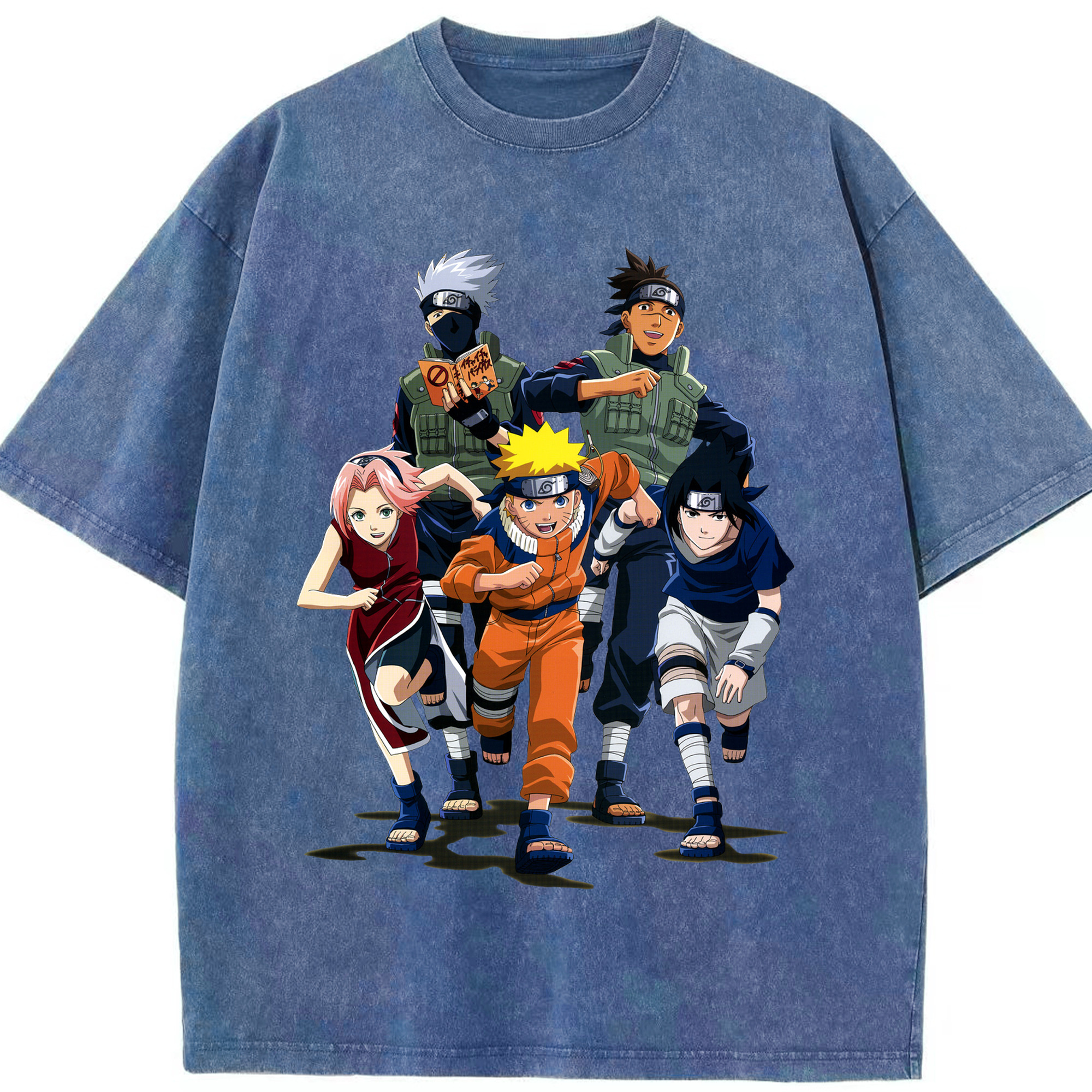 （画像用） NARUTO -ナルト- うずまき ナルト Uzumaki Naruto 綿100% ヴィンテージ風 半袖Tシャツ（フロントプリント）