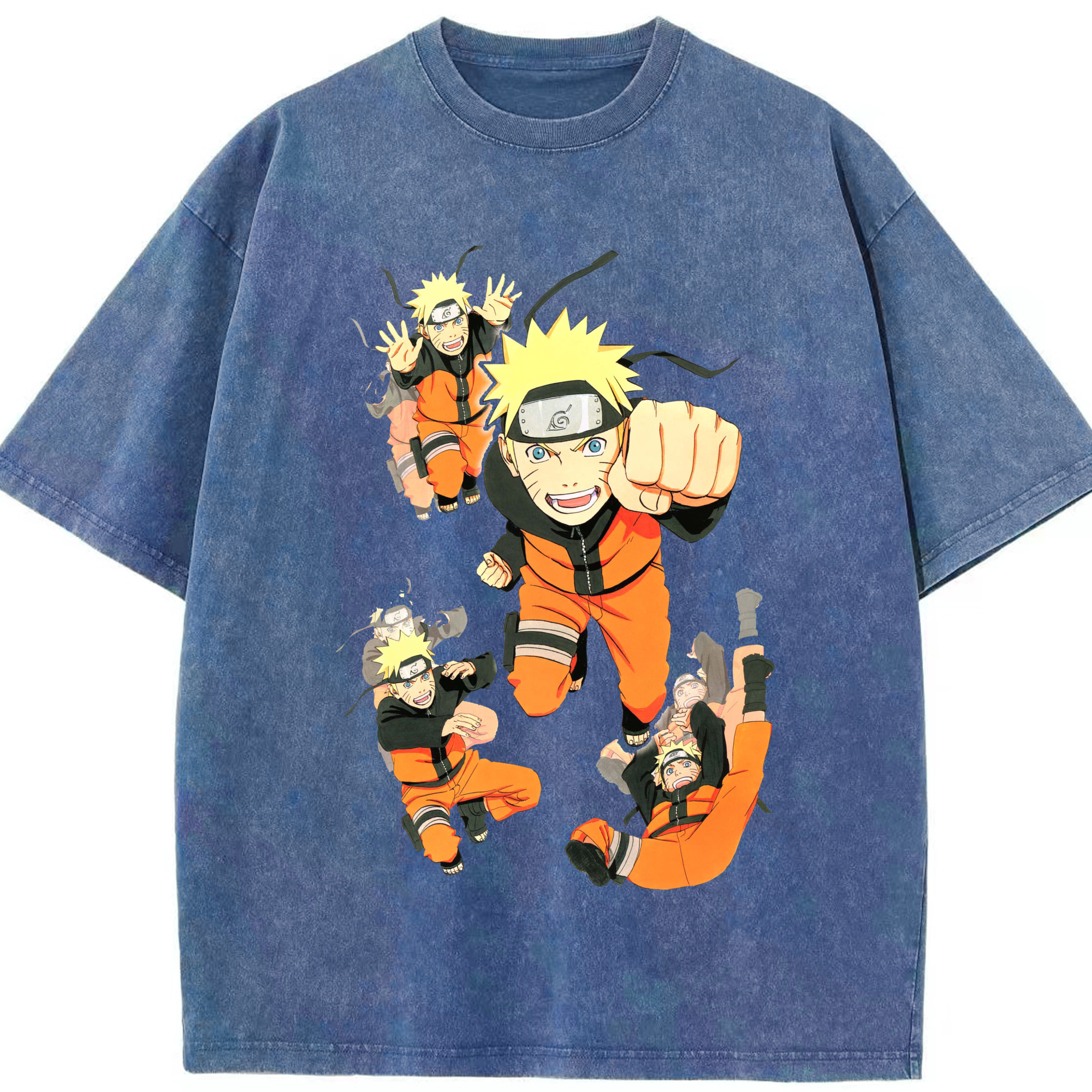 （画像用） NARUTO -ナルト- うずまき ナルト Uzumaki Naruto 綿100% ヴィンテージ風 半袖Tシャツ（フロントプリント）