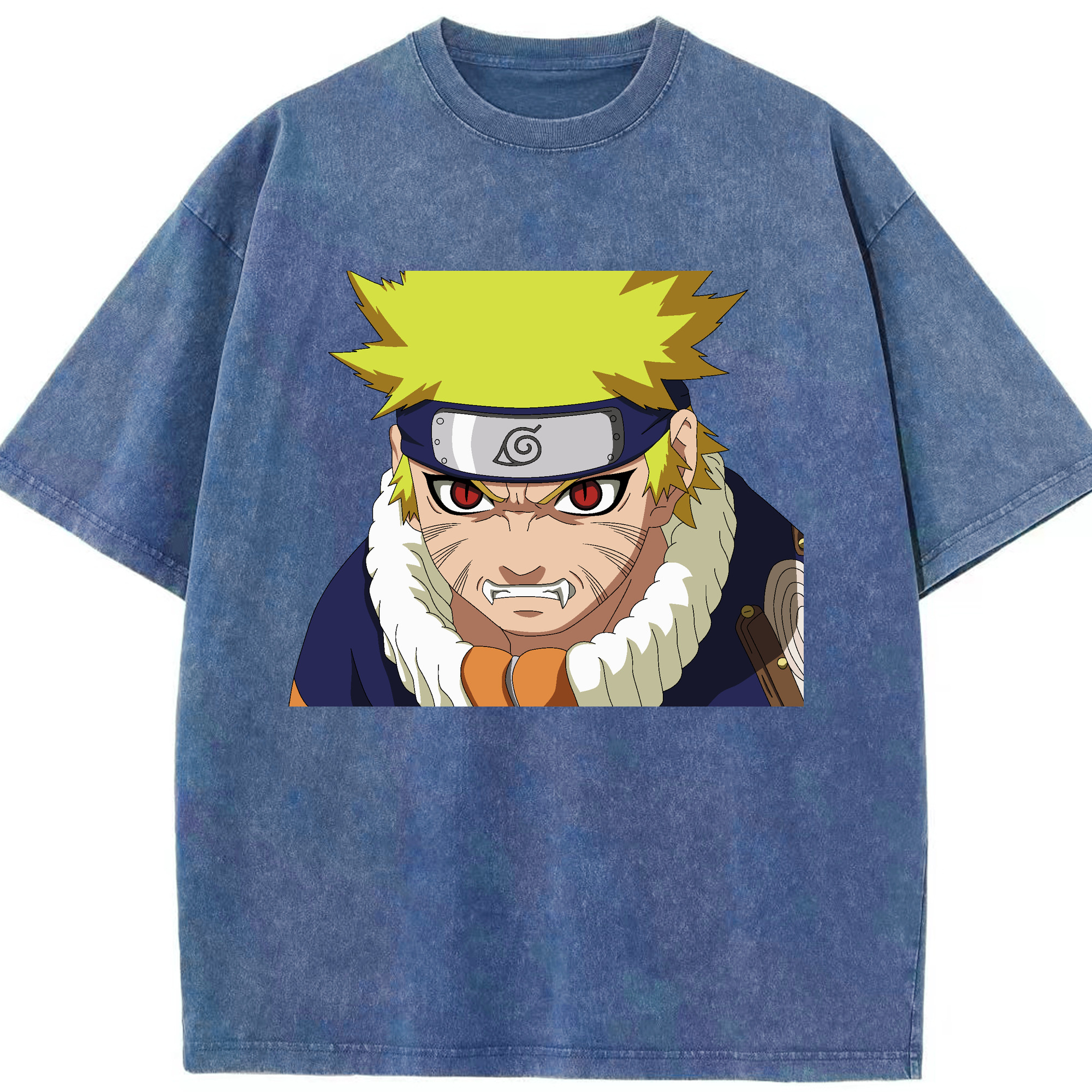 （画像用） NARUTO -ナルト- うずまき ナルト Uzumaki Naruto 綿100% ヴィンテージ風 半袖Tシャツ（フロントプリント）