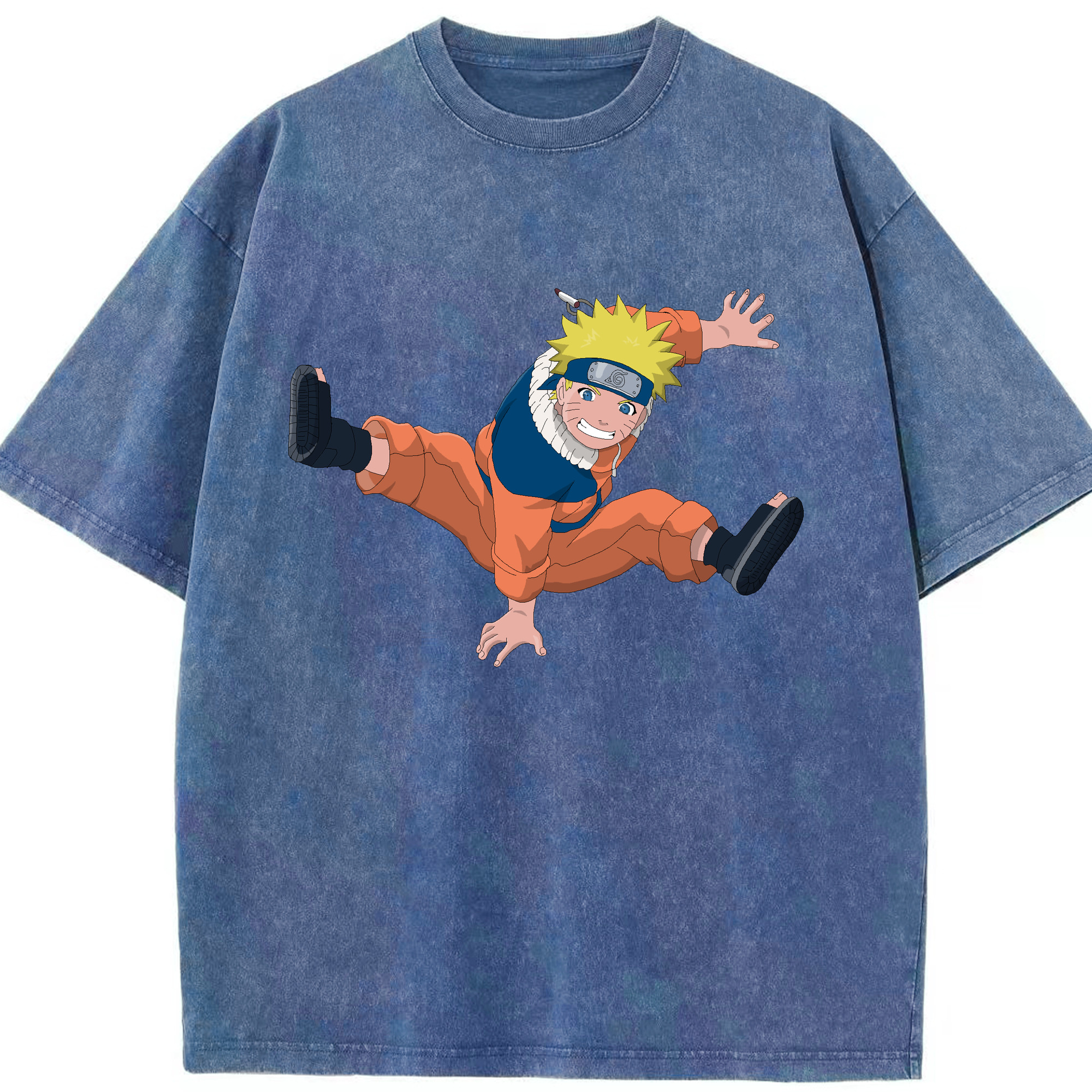 （画像用） NARUTO -ナルト- うずまき ナルト Uzumaki Naruto 綿100% ヴィンテージ風 半袖Tシャツ（フロントプリント）