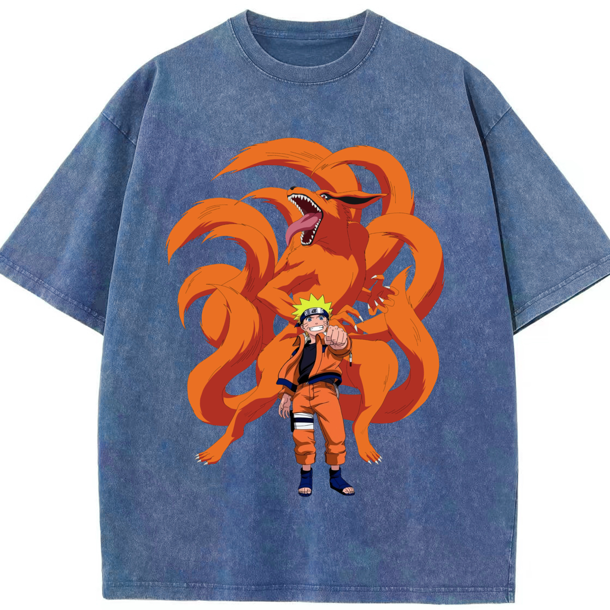 （画像用） NARUTO -ナルト- うずまき ナルト Uzumaki Naruto 綿100% ヴィンテージ風 半袖Tシャツ（フロントプリント）