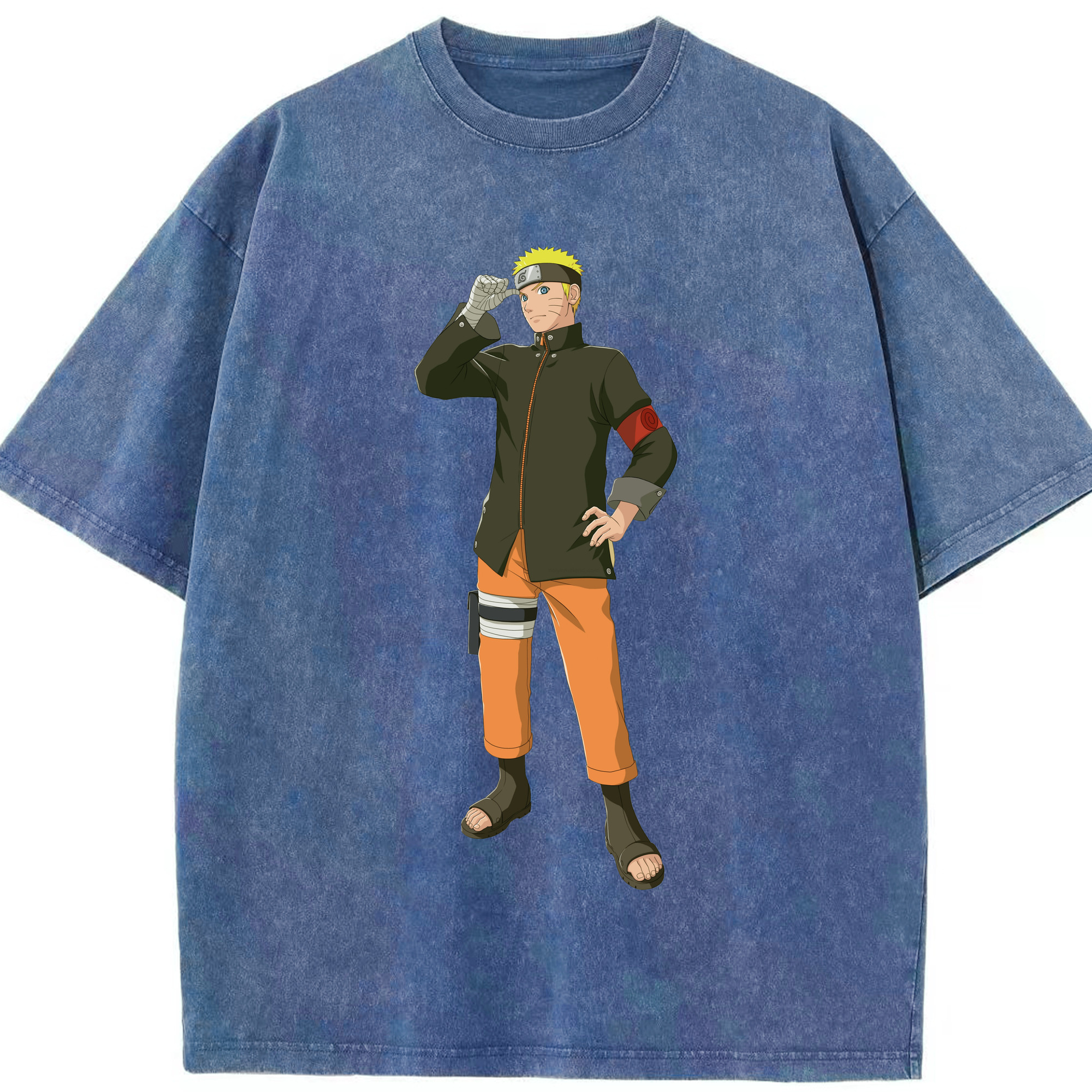 （画像用） NARUTO -ナルト- うずまき ナルト Uzumaki Naruto 綿100% ヴィンテージ風 半袖Tシャツ（フロントプリント）
