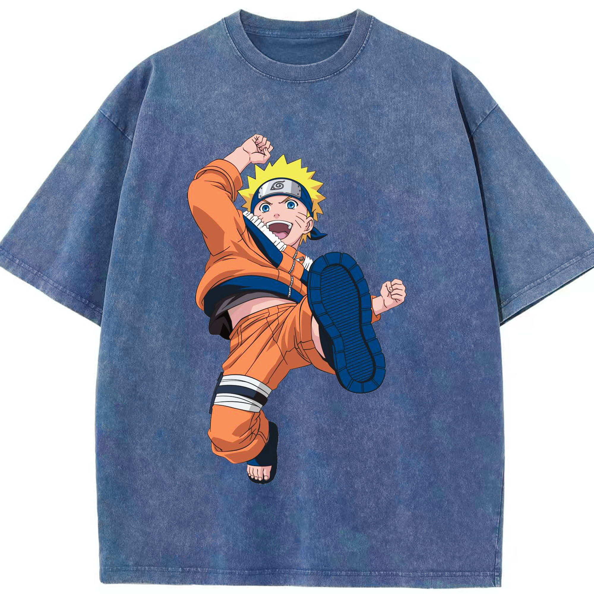 （画像用） NARUTO -ナルト- うずまき ナルト Uzumaki Naruto 綿100% ヴィンテージ風 半袖Tシャツ（フロントプリント）