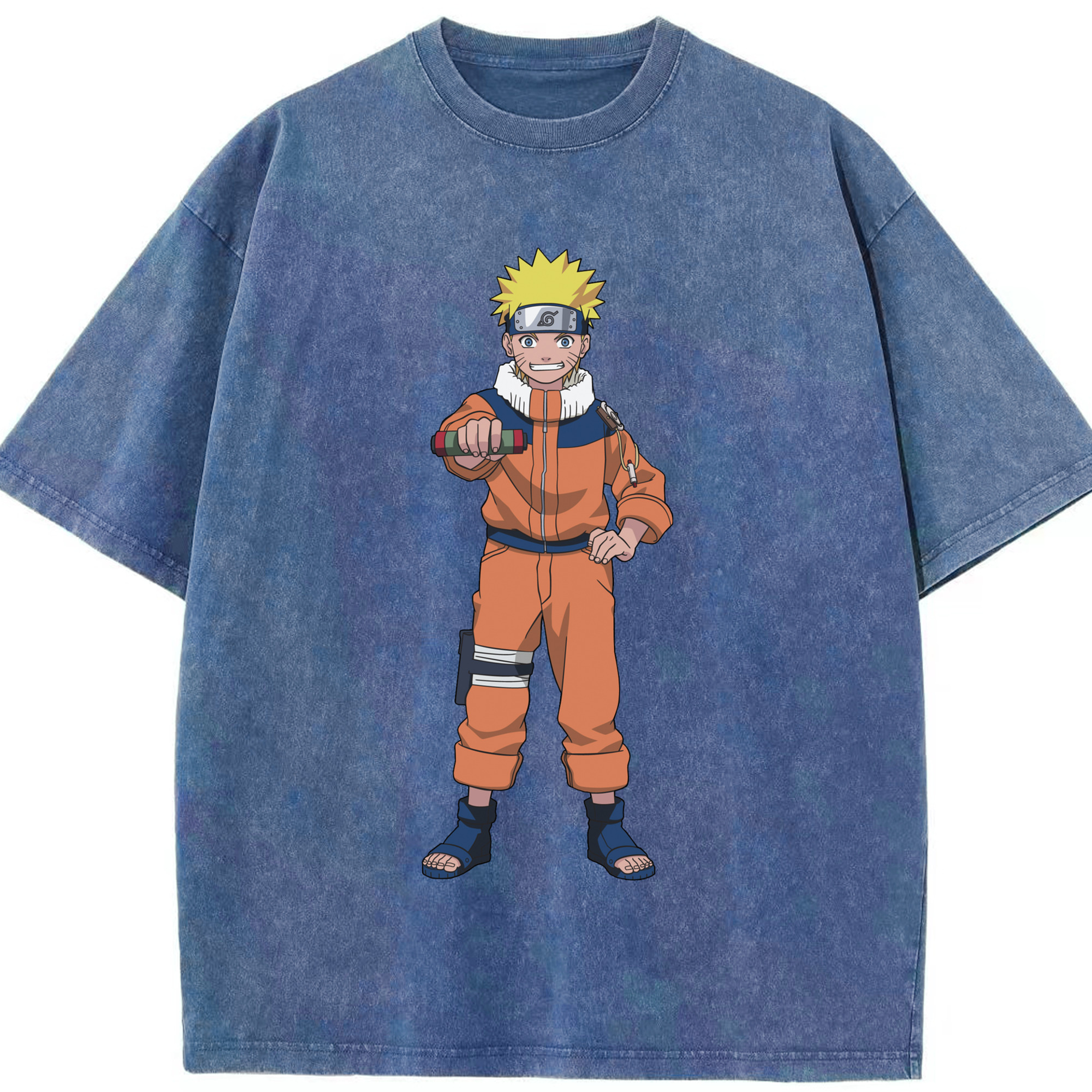 （画像用） NARUTO -ナルト- うずまき ナルト Uzumaki Naruto 綿100% ヴィンテージ風 半袖Tシャツ（フロントプリント）