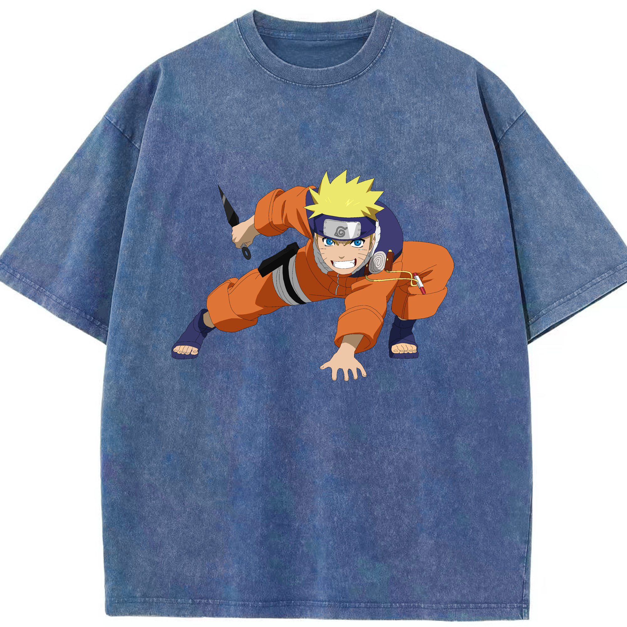 （画像用） NARUTO -ナルト- うずまき ナルト Uzumaki Naruto 綿100% ヴィンテージ風 半袖Tシャツ（フロントプリント）