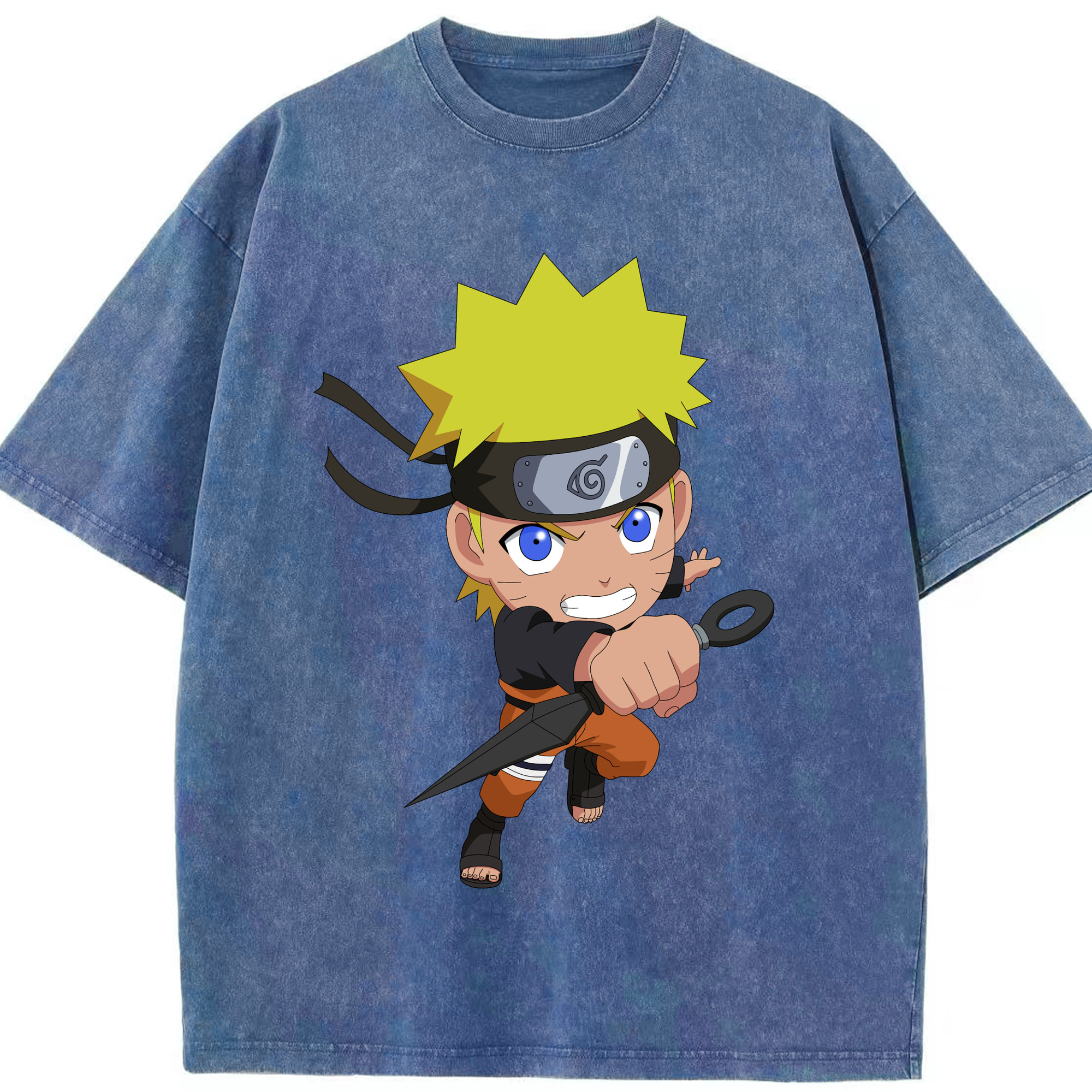 （画像用） NARUTO -ナルト- うずまき ナルト Uzumaki Naruto 綿100% ヴィンテージ風 半袖Tシャツ（フロントプリント）