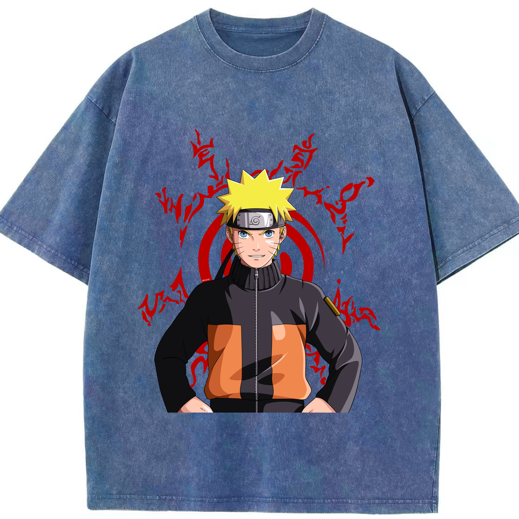 （画像用） NARUTO -ナルト- うずまき ナルト Uzumaki Naruto 綿100% ヴィンテージ風 半袖Tシャツ（フロントプリント）