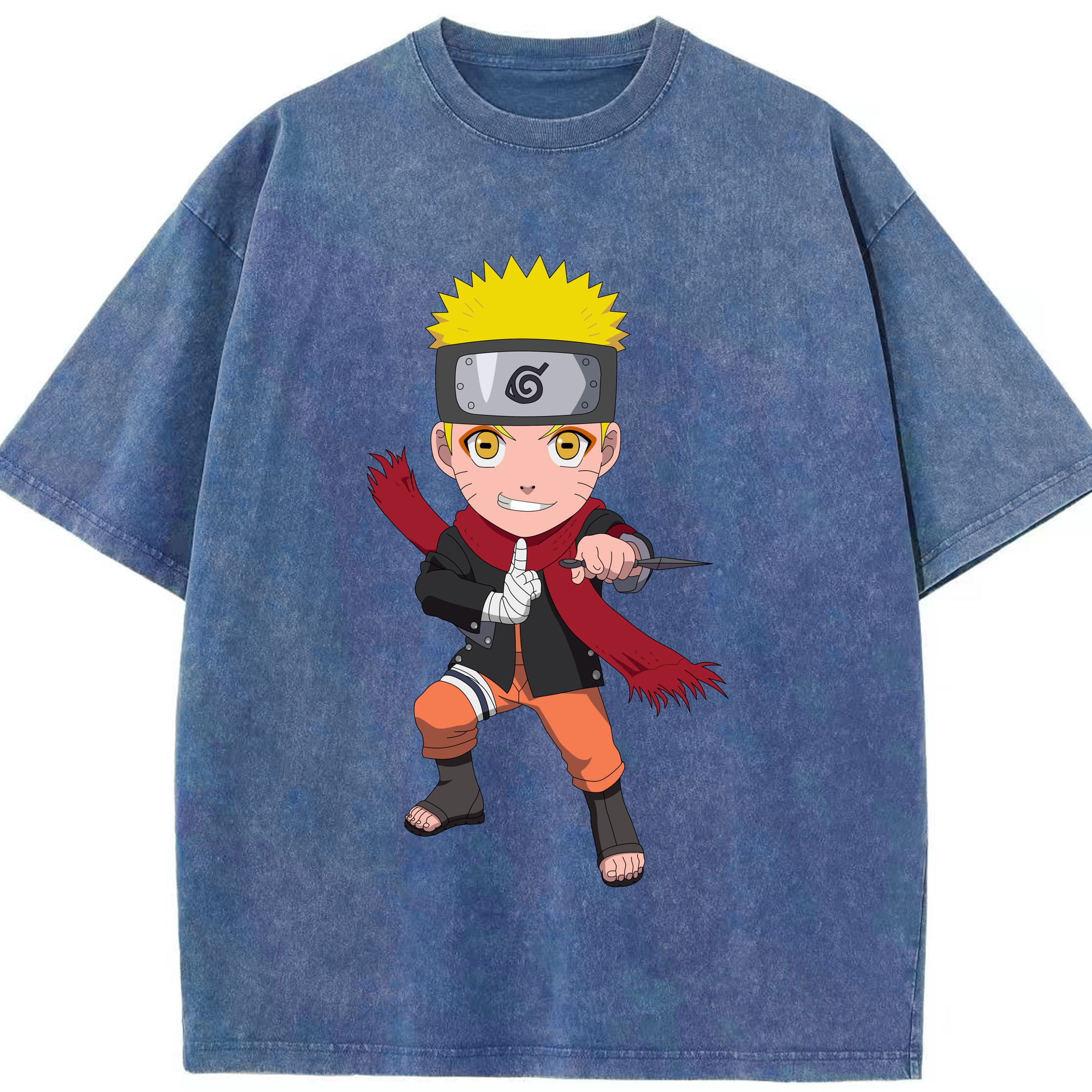 （画像用） NARUTO -ナルト- うずまき ナルト Uzumaki Naruto 綿100% ヴィンテージ風 半袖Tシャツ（フロントプリント）