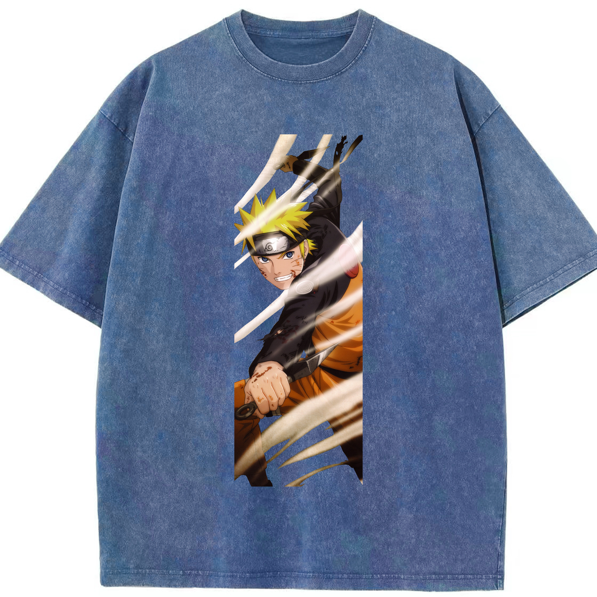 （画像用） NARUTO -ナルト- うずまき ナルト Uzumaki Naruto 綿100% ヴィンテージ風 半袖Tシャツ（フロントプリント）