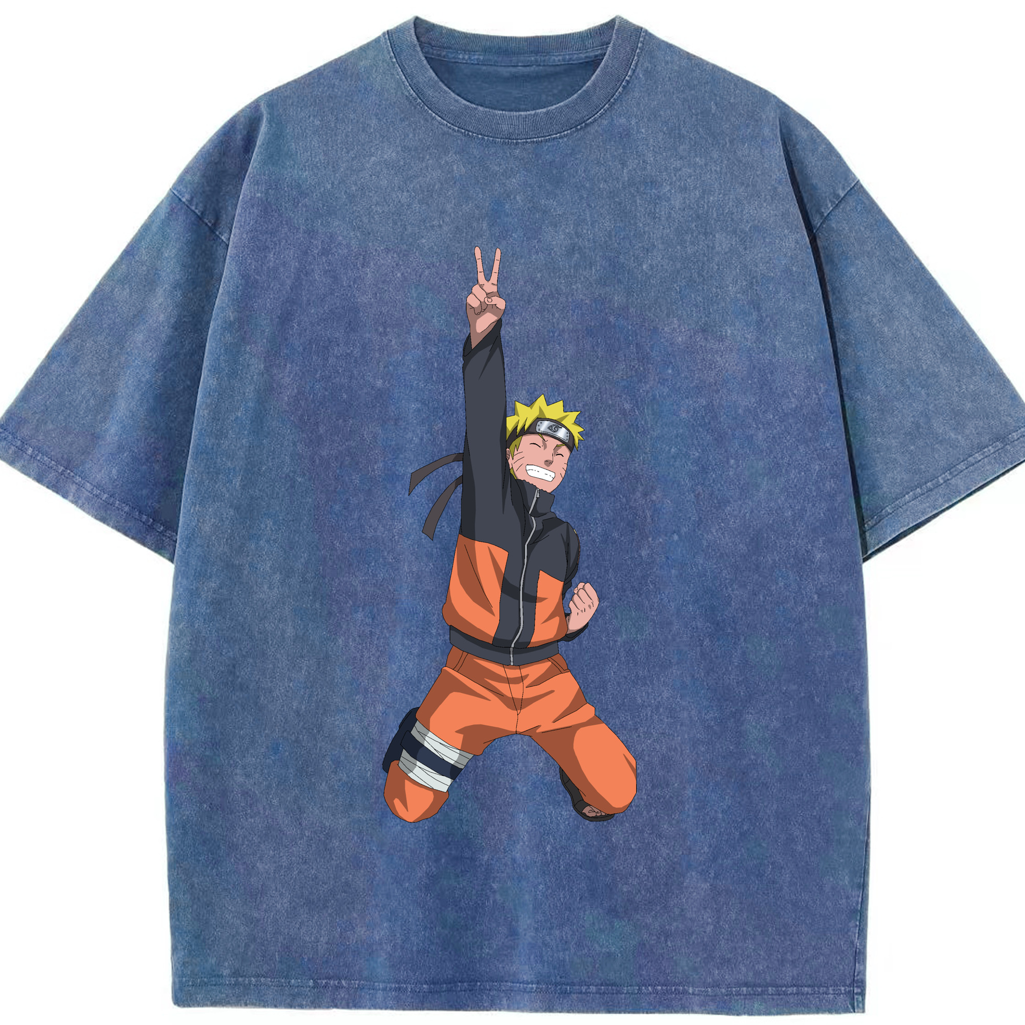（画像用） NARUTO -ナルト- うずまき ナルト Uzumaki Naruto 綿100% ヴィンテージ風 半袖Tシャツ（フロントプリント）