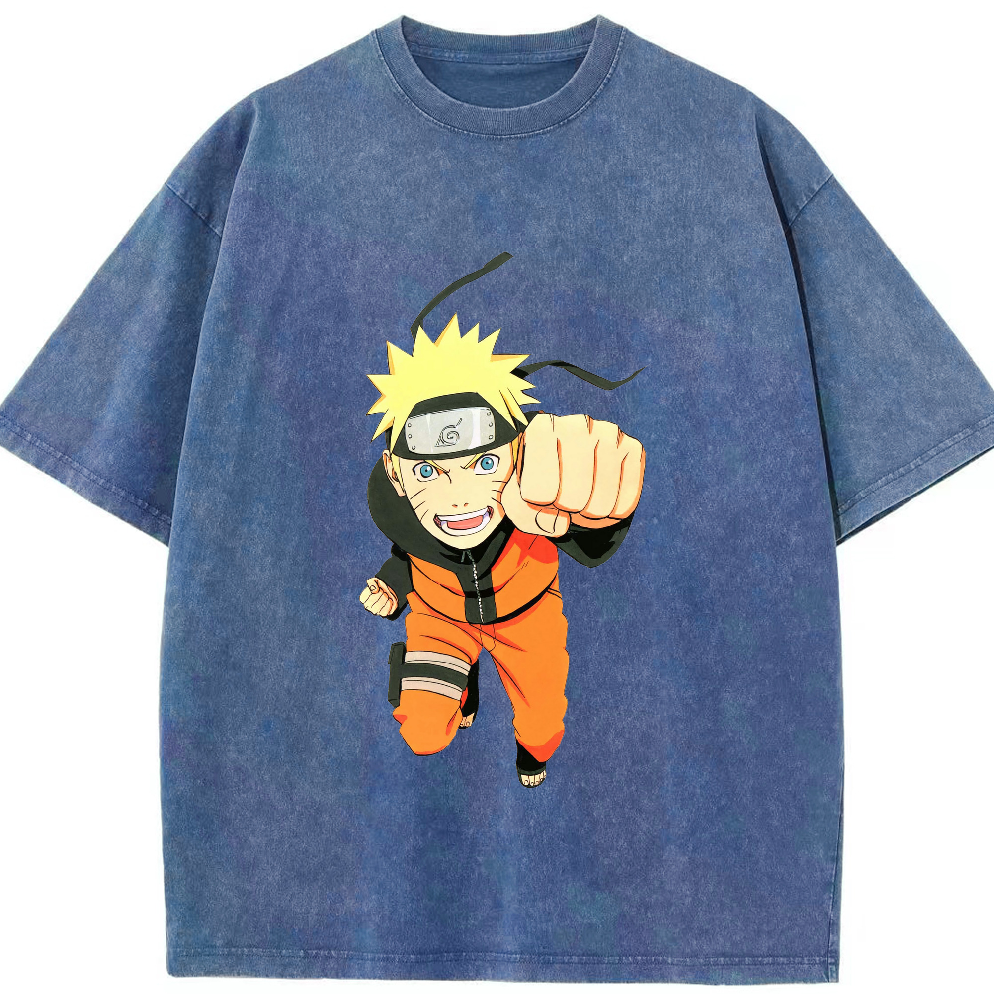 （画像用） NARUTO -ナルト- うずまき ナルト Uzumaki Naruto 綿100% ヴィンテージ風 半袖Tシャツ（フロントプリント）