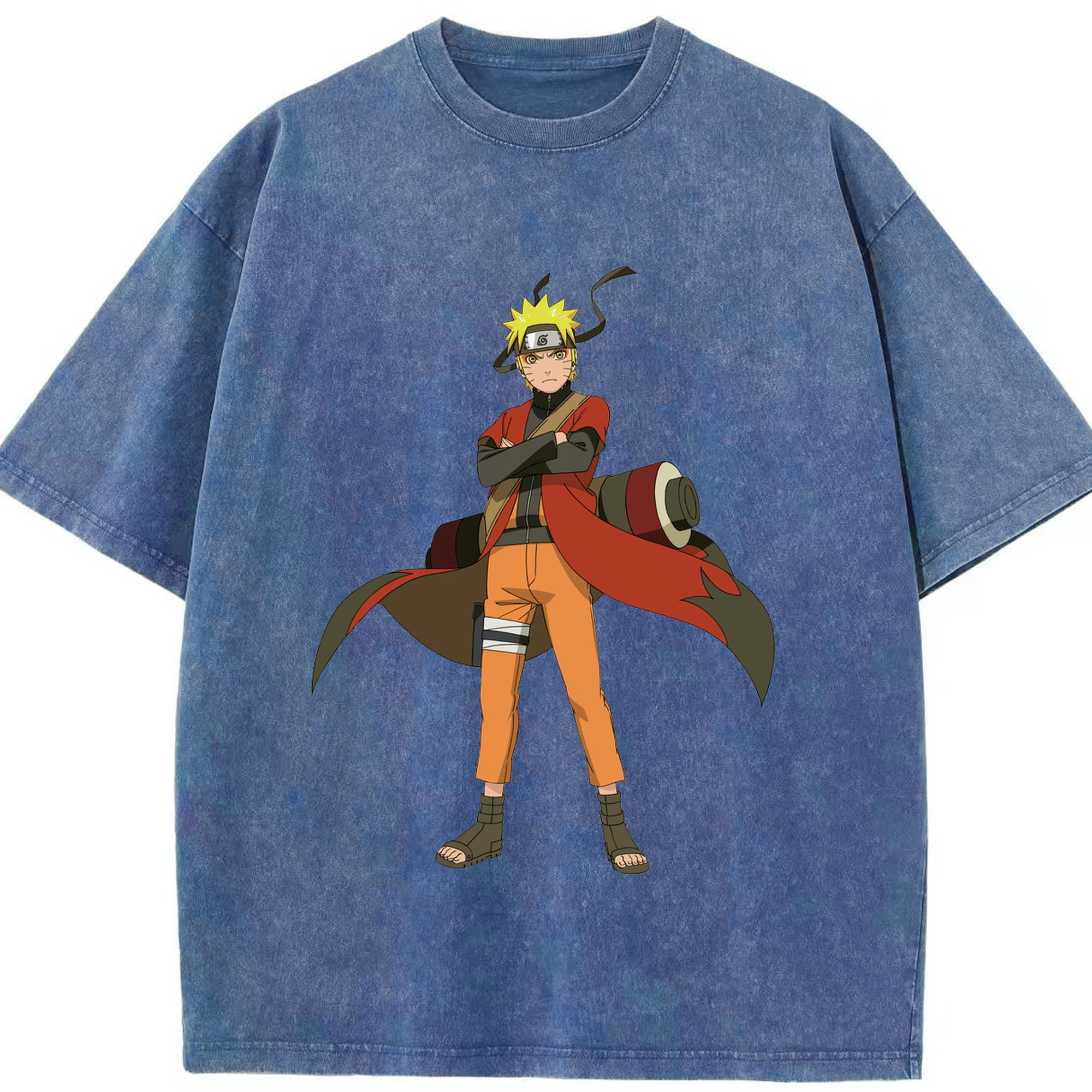 （画像用） NARUTO -ナルト- うずまき ナルト Uzumaki Naruto 綿100% ヴィンテージ風 半袖Tシャツ（フロントプリント）