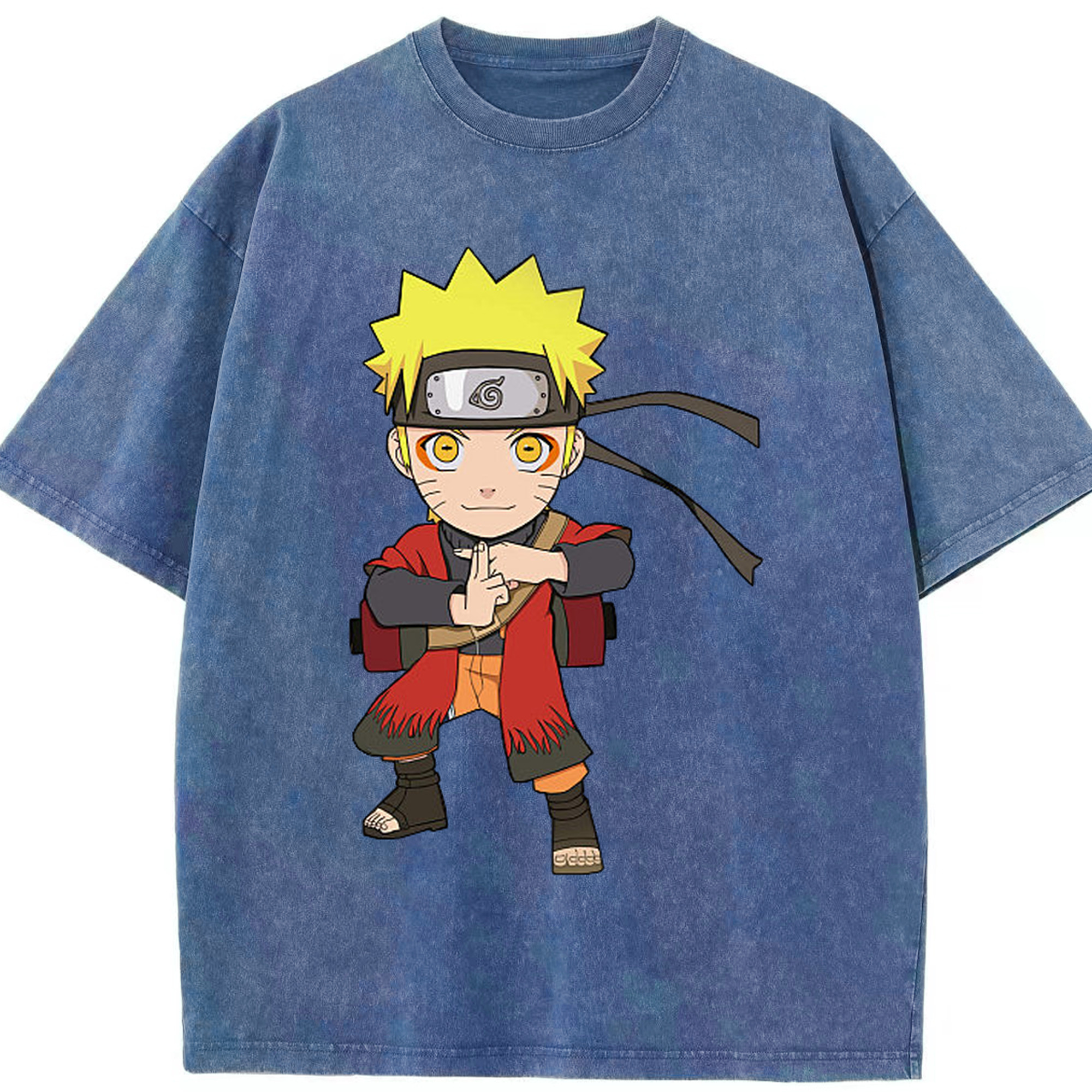 （画像用） NARUTO -ナルト- うずまき ナルト Uzumaki Naruto 綿100% ヴィンテージ風 半袖Tシャツ（フロントプリント）