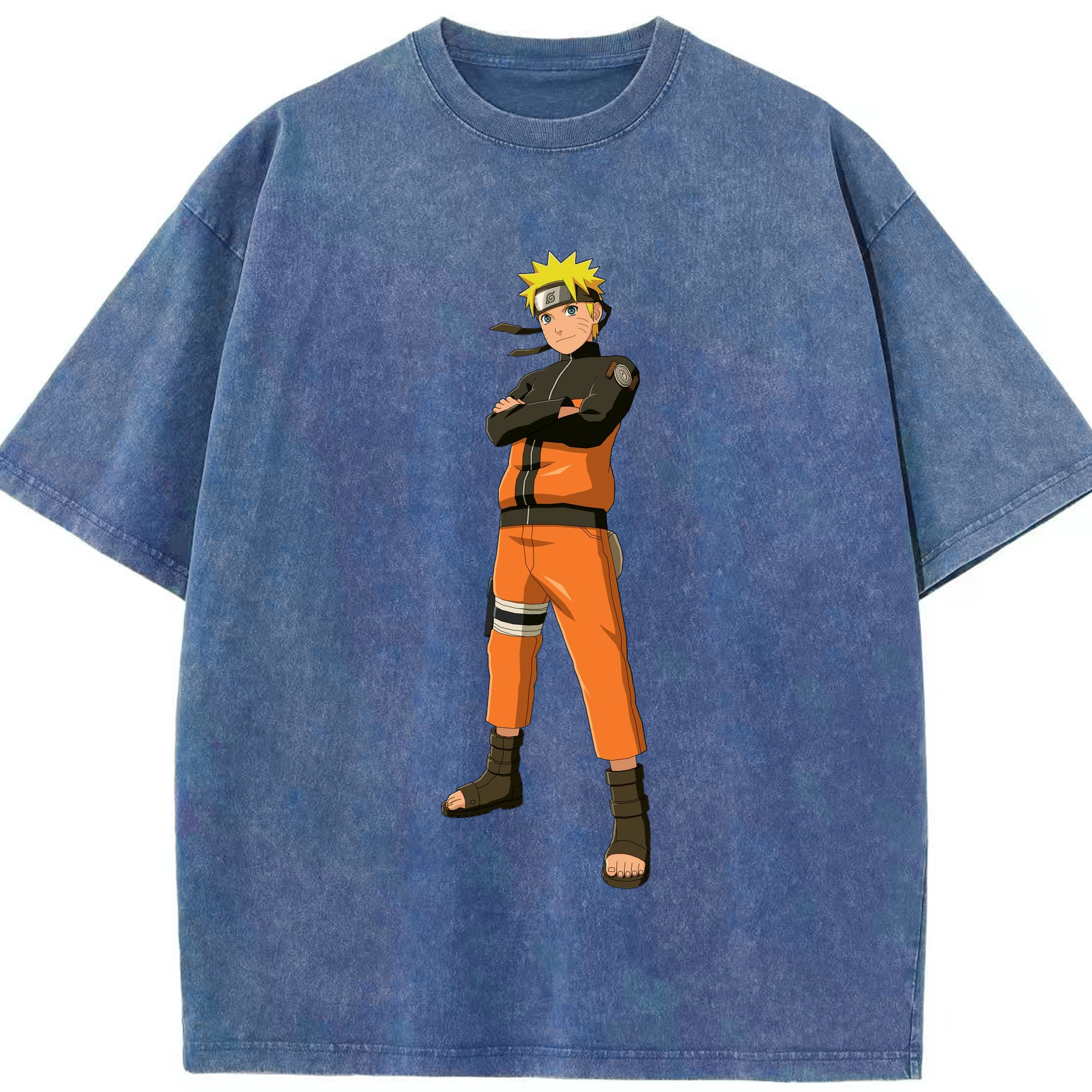 （画像用） NARUTO -ナルト- うずまき ナルト Uzumaki Naruto 綿100% ヴィンテージ風 半袖Tシャツ（フロントプリント）