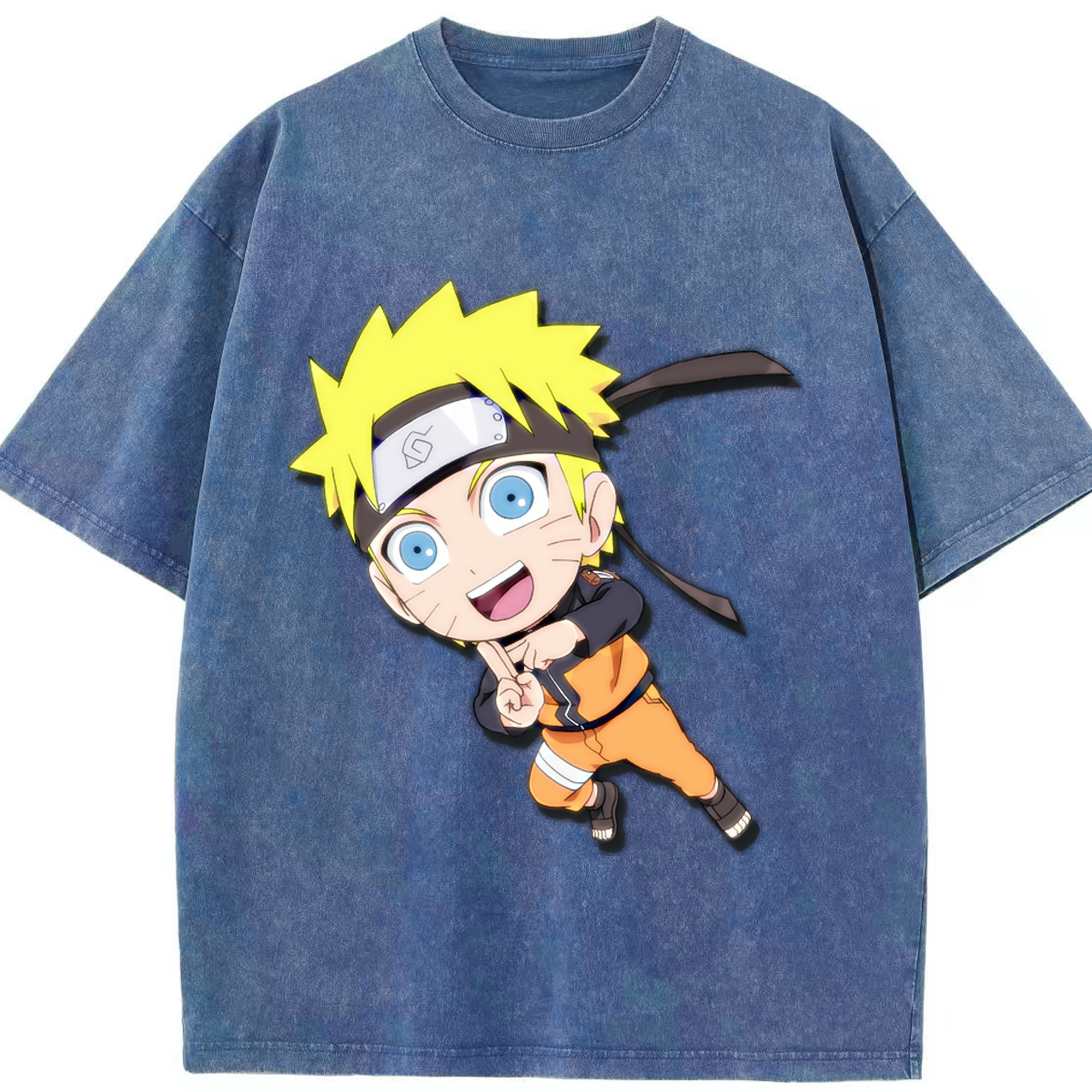 （画像用） NARUTO -ナルト- うずまき ナルト Uzumaki Naruto 綿100% ヴィンテージ風 半袖Tシャツ（フロントプリント）