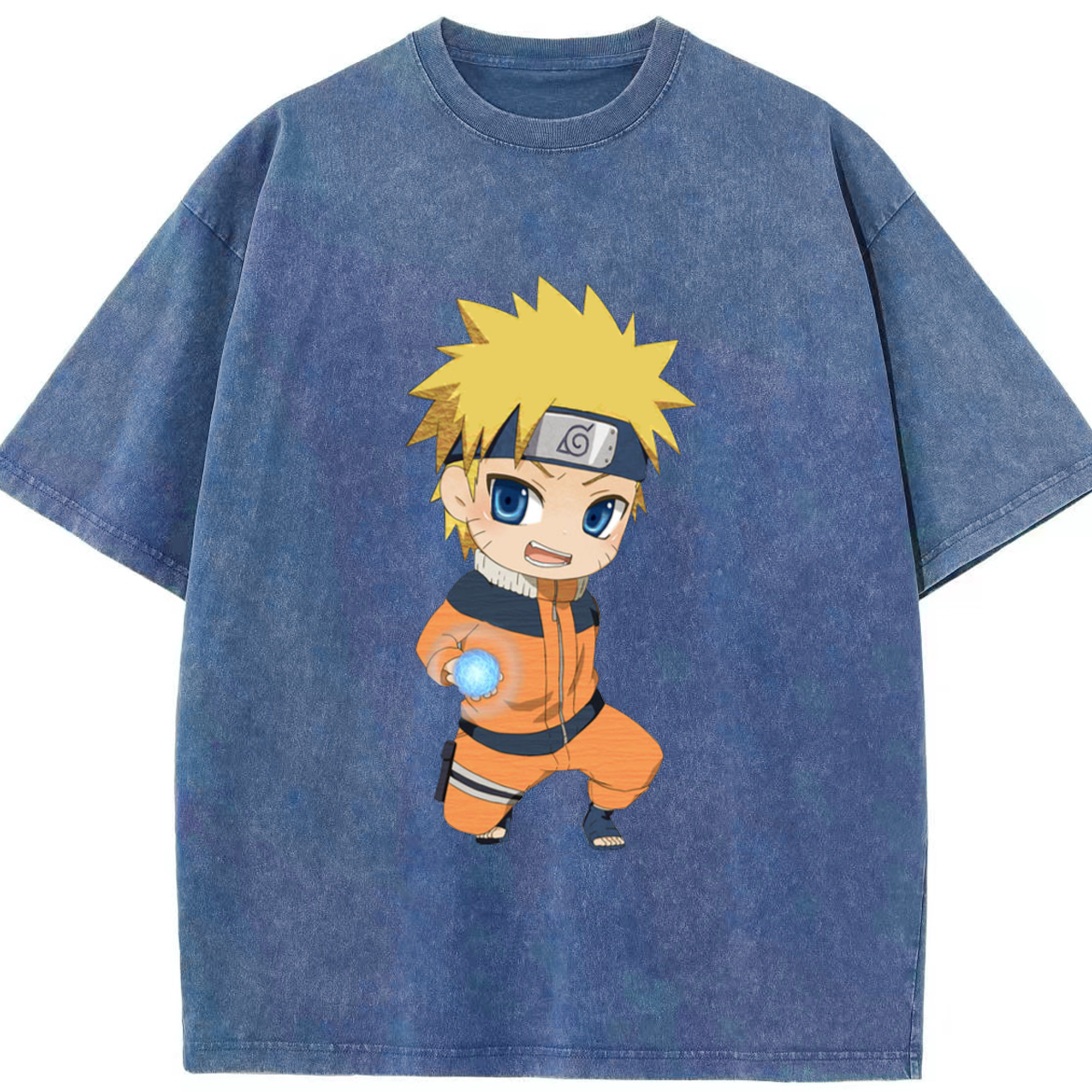 （画像用） NARUTO -ナルト- うずまき ナルト Uzumaki Naruto 綿100% ヴィンテージ風 半袖Tシャツ（フロントプリント）