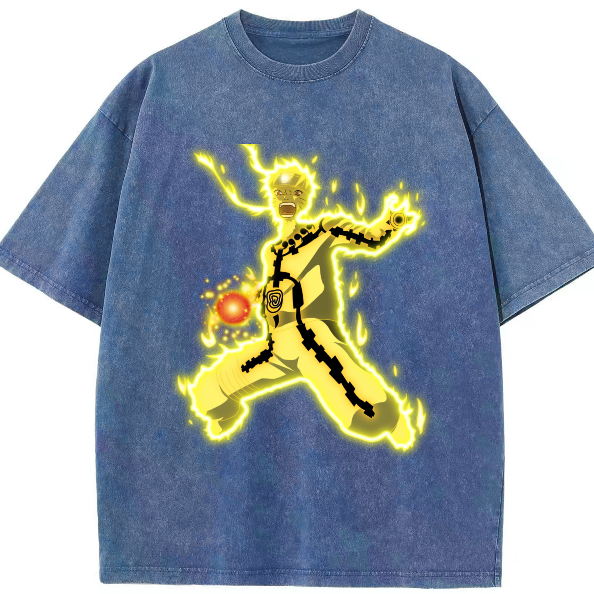 （画像用） NARUTO -ナルト- うずまき ナルト Uzumaki Naruto 綿100% ヴィンテージ風 半袖Tシャツ（フロントプリント）