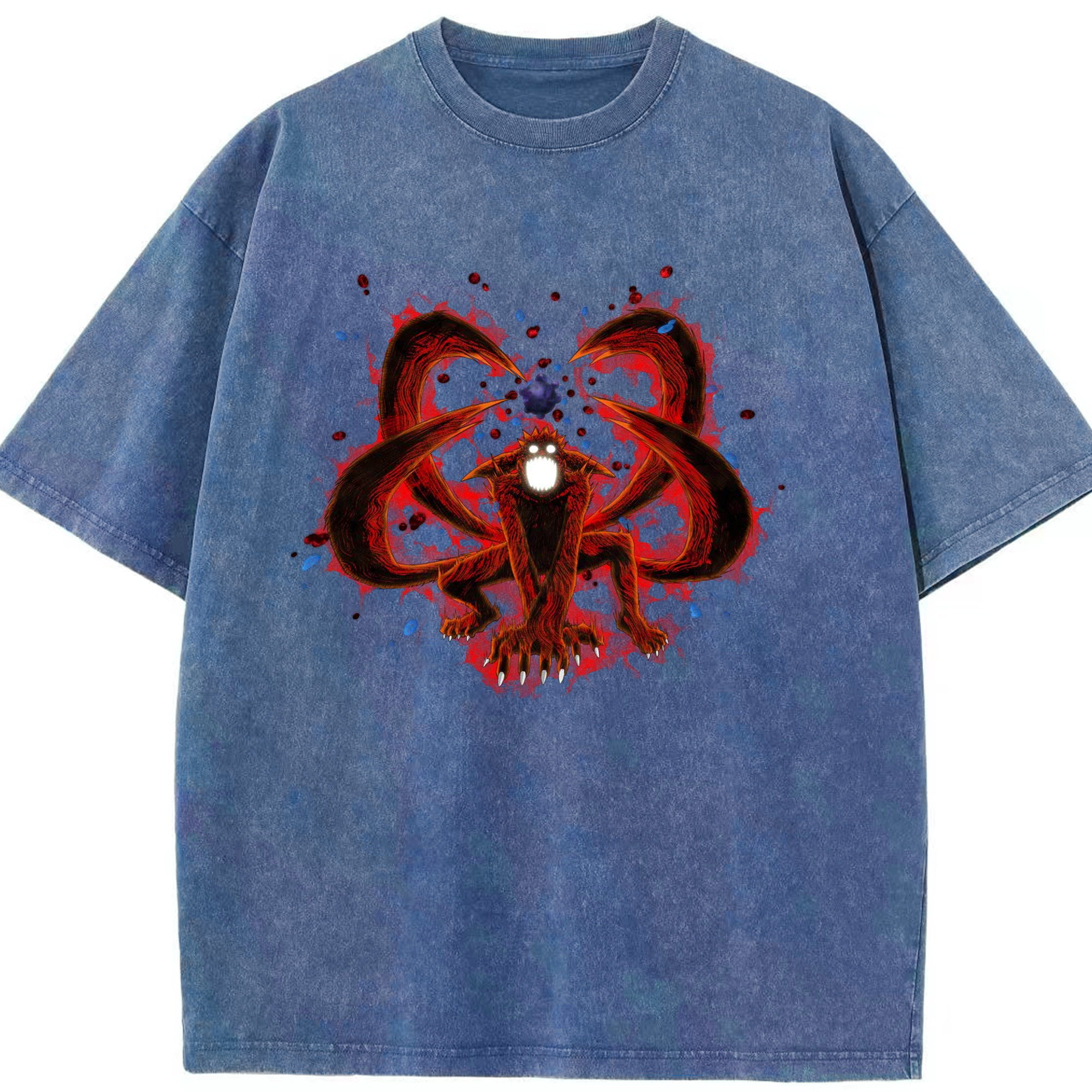（画像用） NARUTO -ナルト- うずまき ナルト Uzumaki Naruto 綿100% ヴィンテージ風 半袖Tシャツ（フロントプリント）